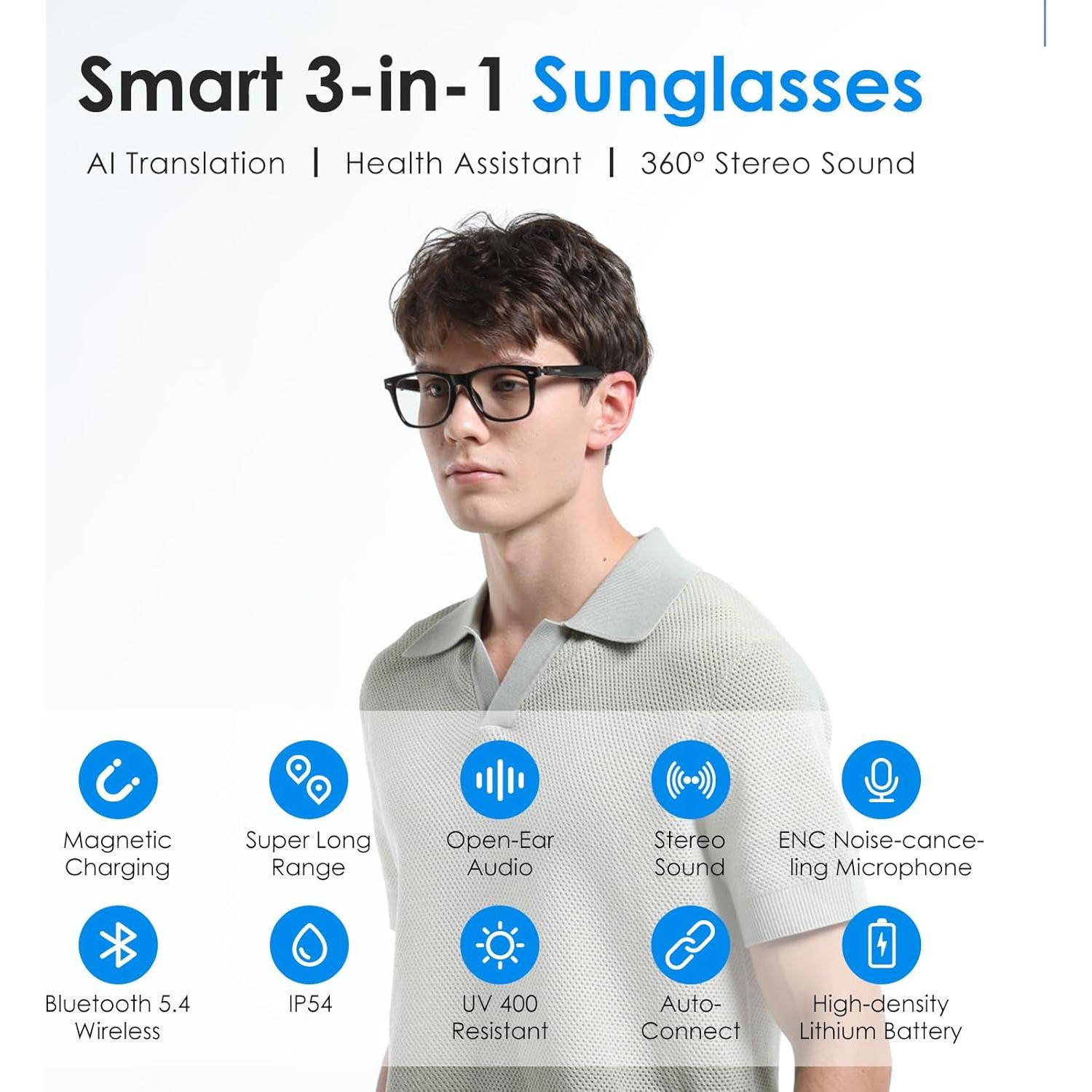 Gafas de sol inteligentes GetD con Bluetooth y UV400