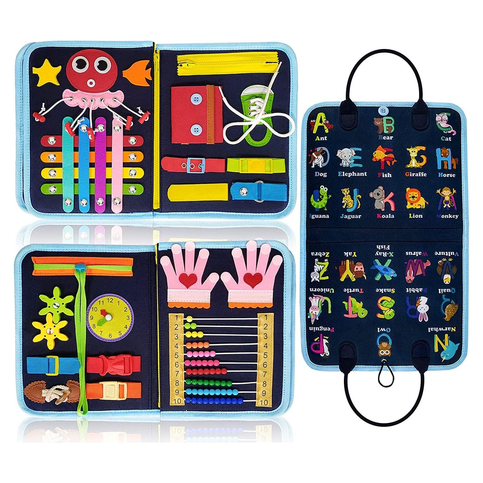 Busy Board Montessori Gojmzo 21 en 1 para niños 1-4 años