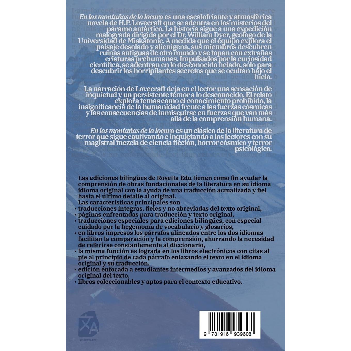 En las montañas de la locura / At the Mountains of Madness: Texto paralelo bilingüe - Bilingual edition: Inglés - Español / English - Spanish (Spanish Edition)