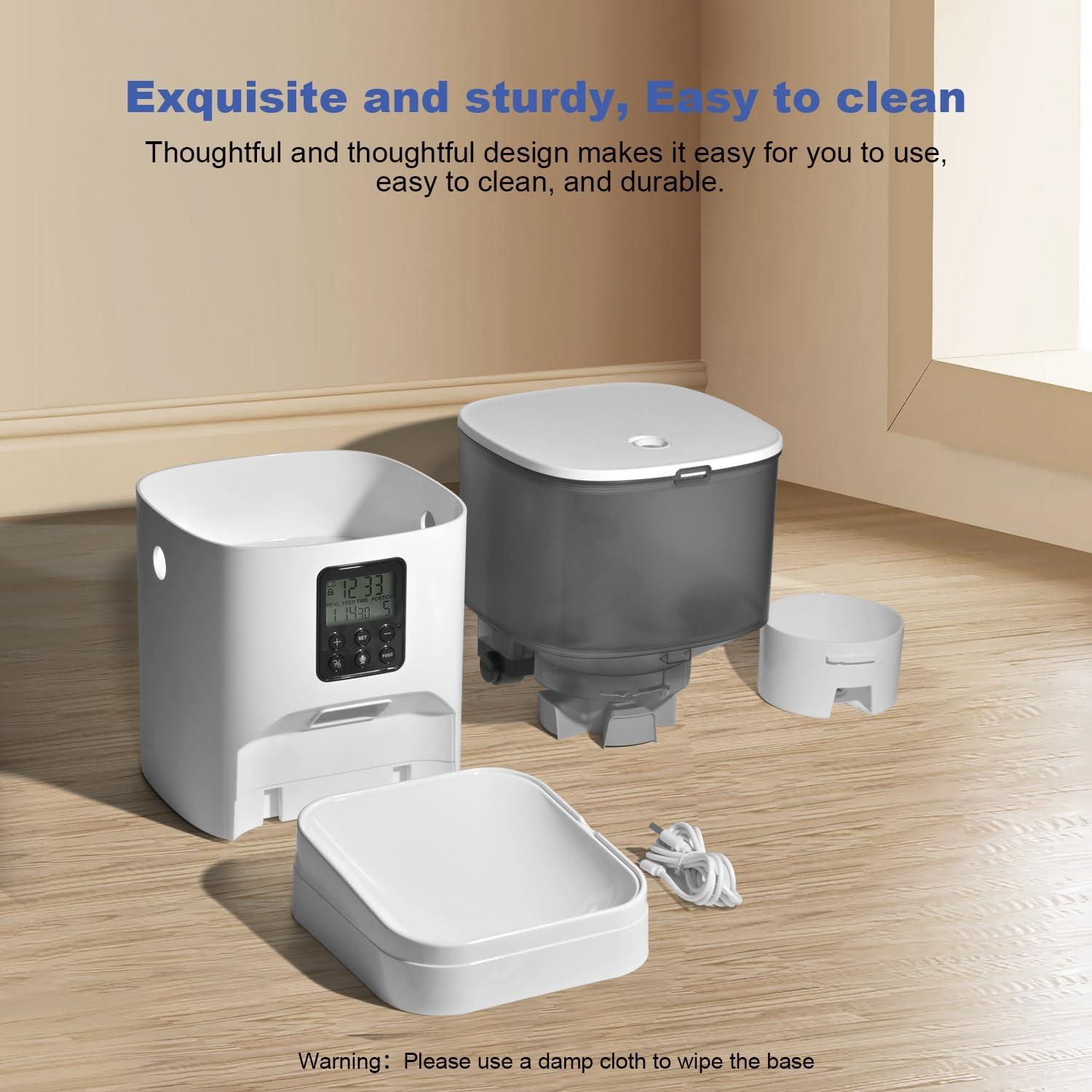 Dispensador Automático de Comida para Gatos ANDOLL 4L Blanco