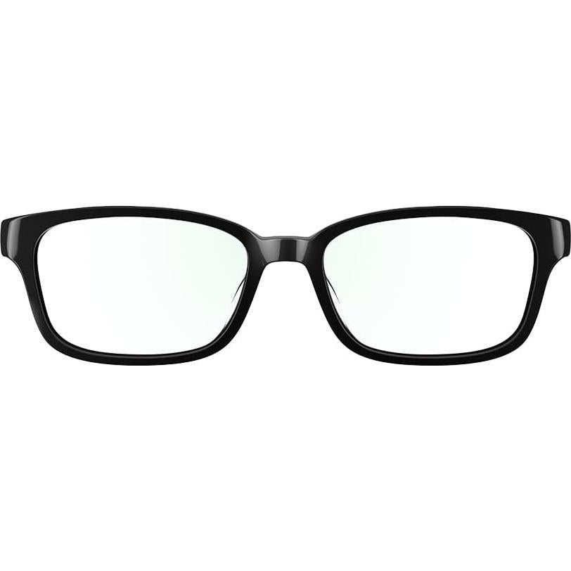 Amazon Echo Frames, an Alexa device (newest model), Smart glasses with Alexa, Rectangle frames in Classic Black with blue light filtering lenses