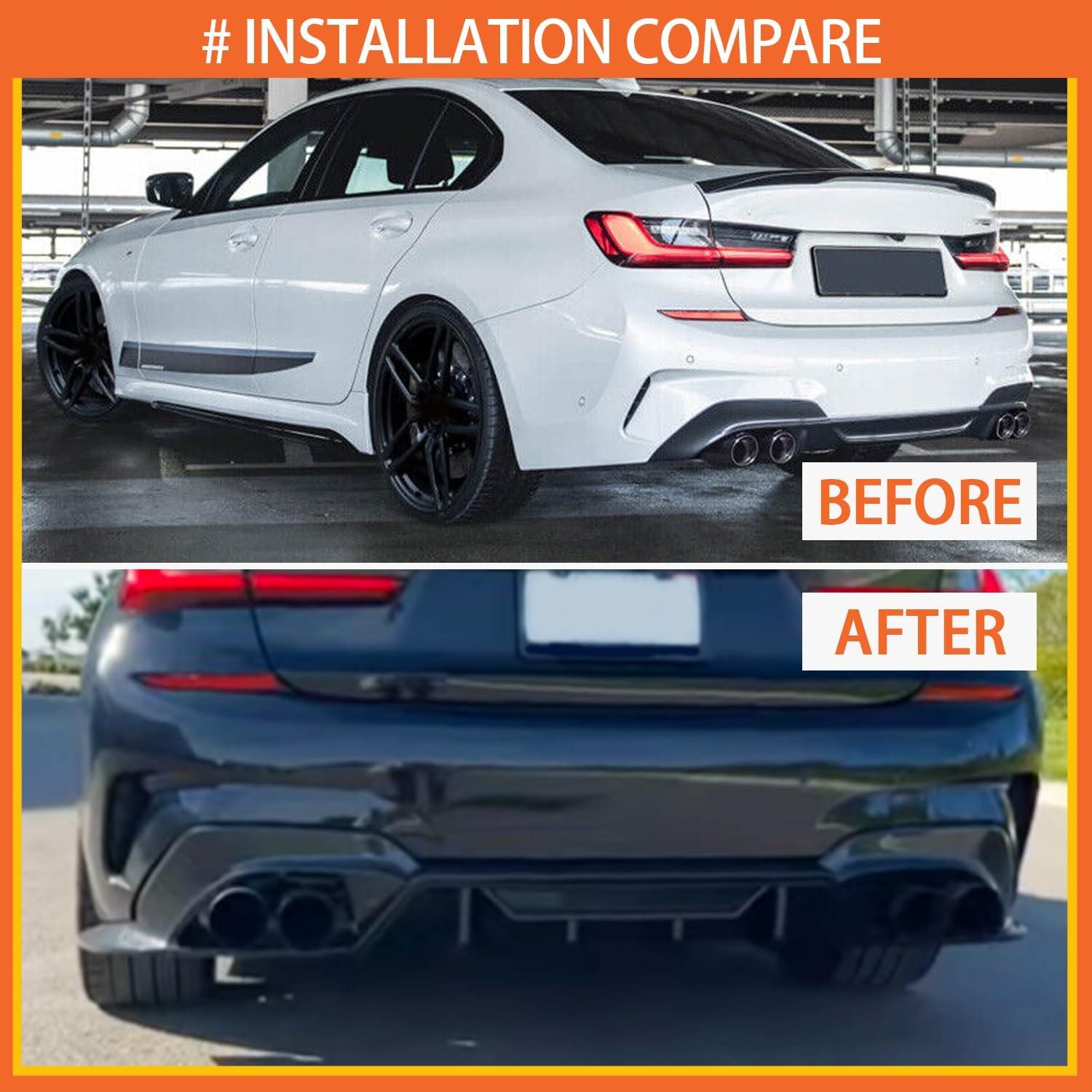 Difusor Trasero ABS Fibra de Carbono PSLG para BMW 3 Series G20 2019-2022