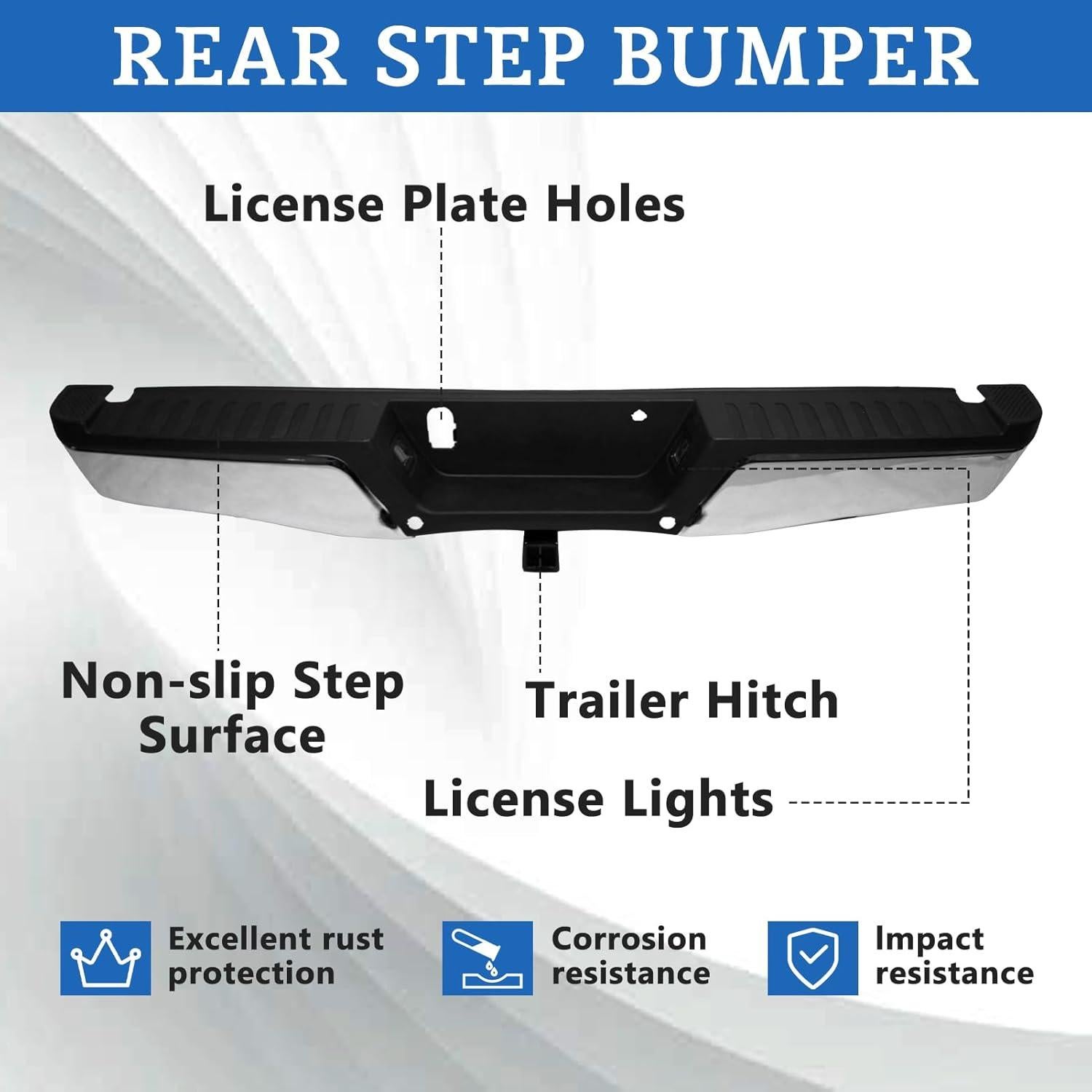 Parachoques Trasero Ford F150 2015-2020 Kangyang Cromado