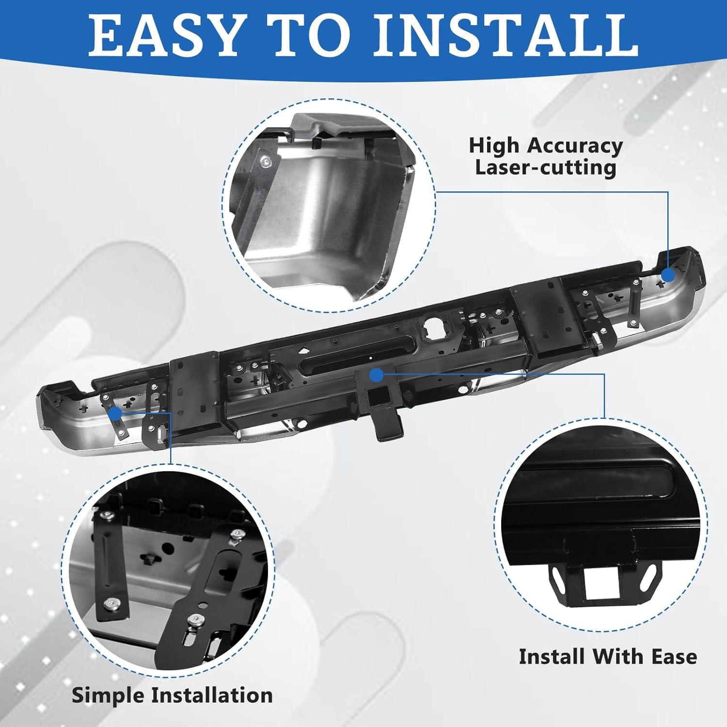 Parachoques Trasero Ford F150 2015-2020 Kangyang Cromado