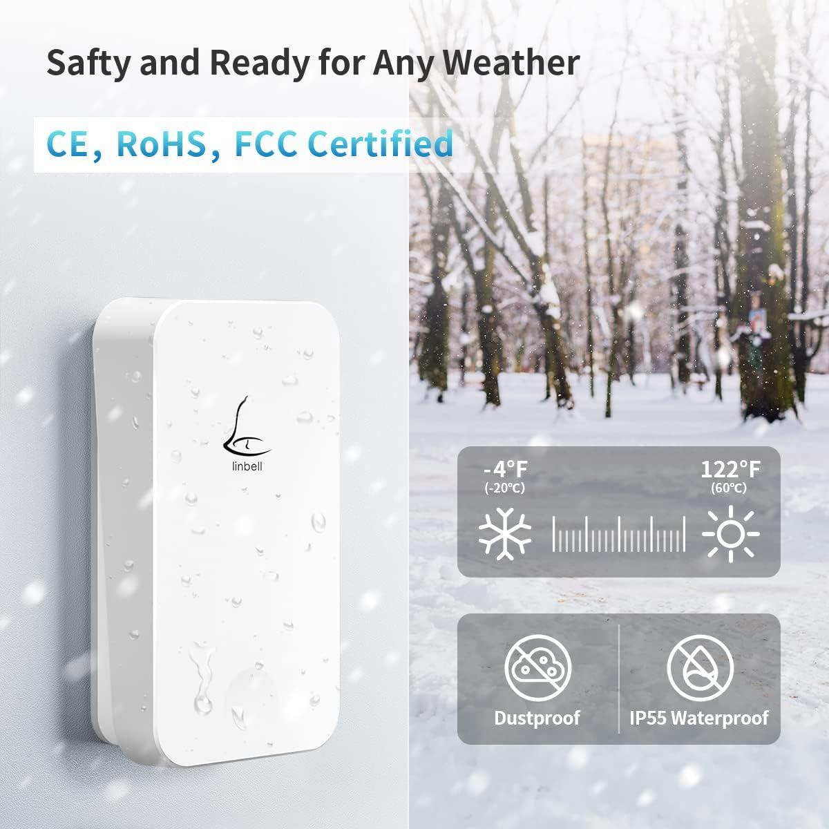 Timbre Inalámbrico Linptech G4LDW-U Autopropulsado 300m