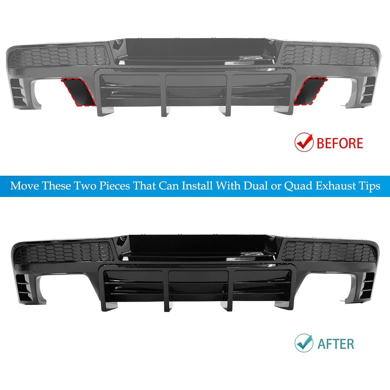 Difusor Trasero FREEMOTOR802 para Chevrolet Camaro 2014-2015 Fibra de Carbono