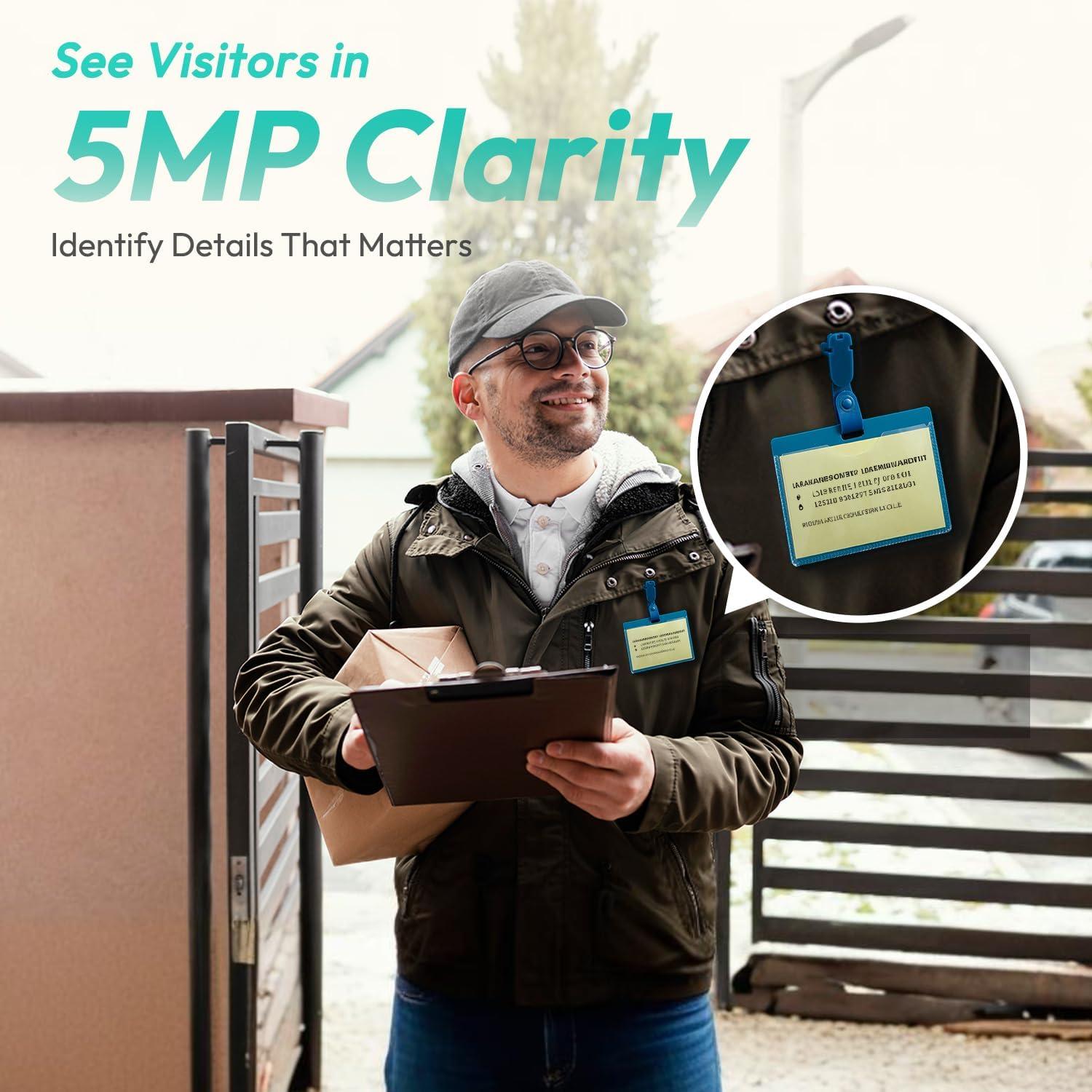 Timbre de Video Inalámbrico BOTSLAB R810 5MP 360° Wi-Fi