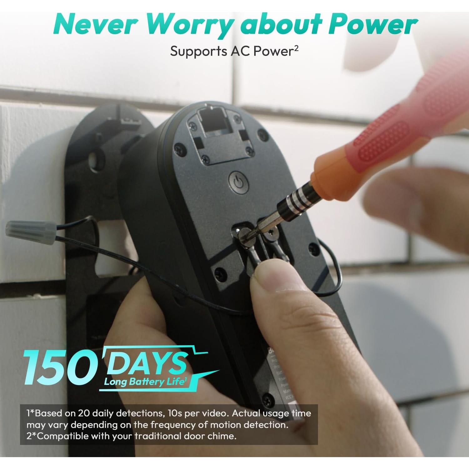 Timbre de Video Inalámbrico BOTSLAB R810 5MP 360° Wi-Fi