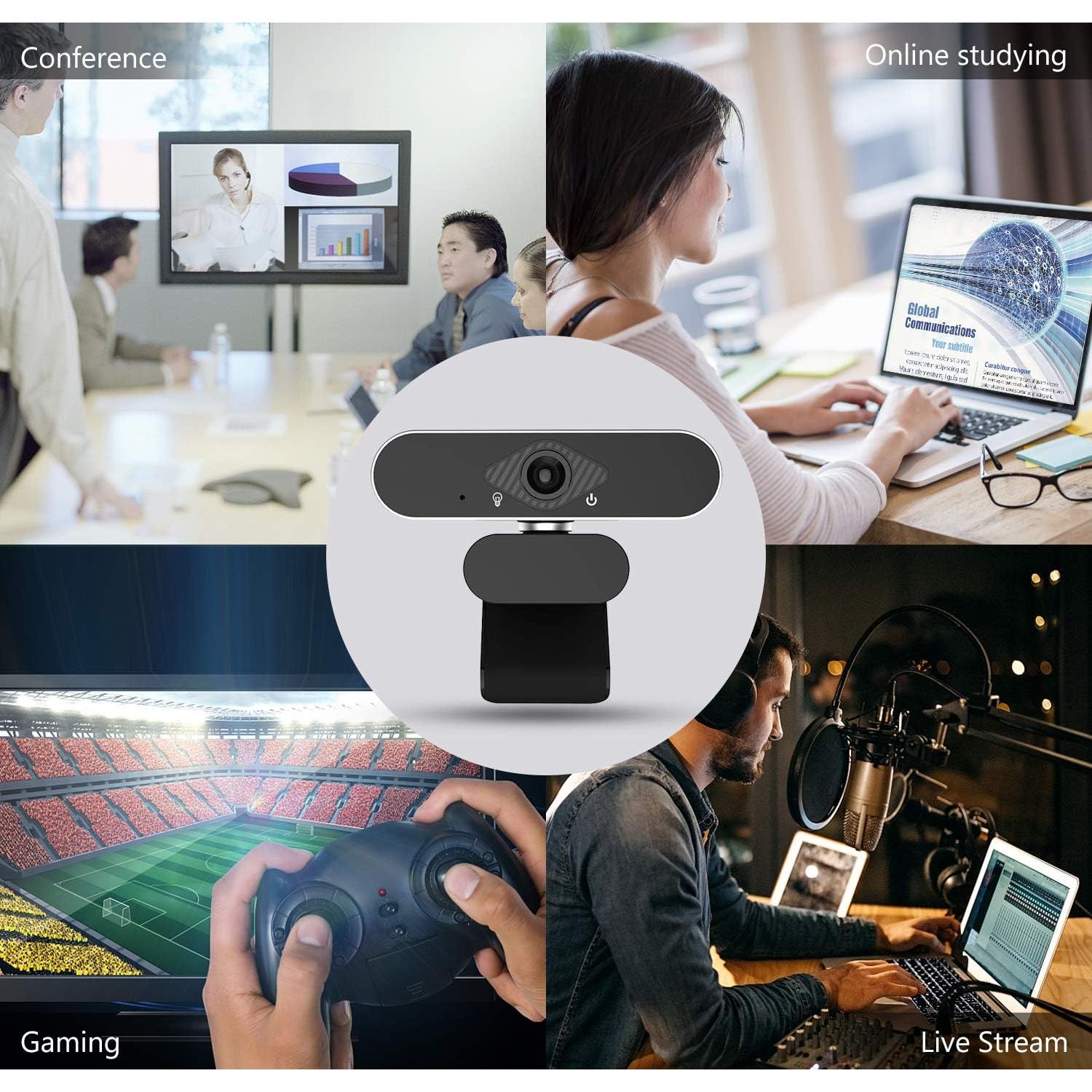 Webcam 1080P HD Wennyn con micrófono y tapa de privacidad