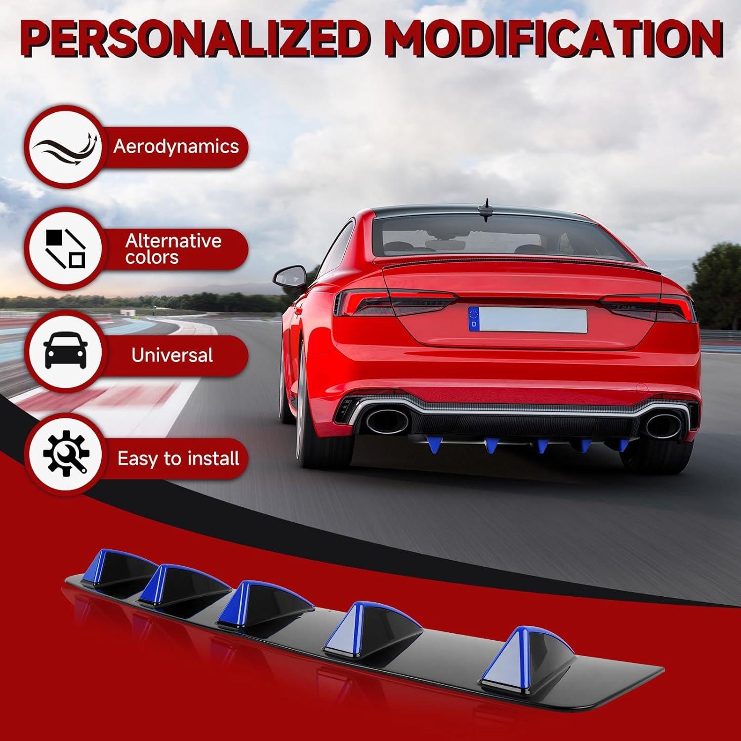 Difusor Trasero Universal JMTBNO 79cm Negro Brillante