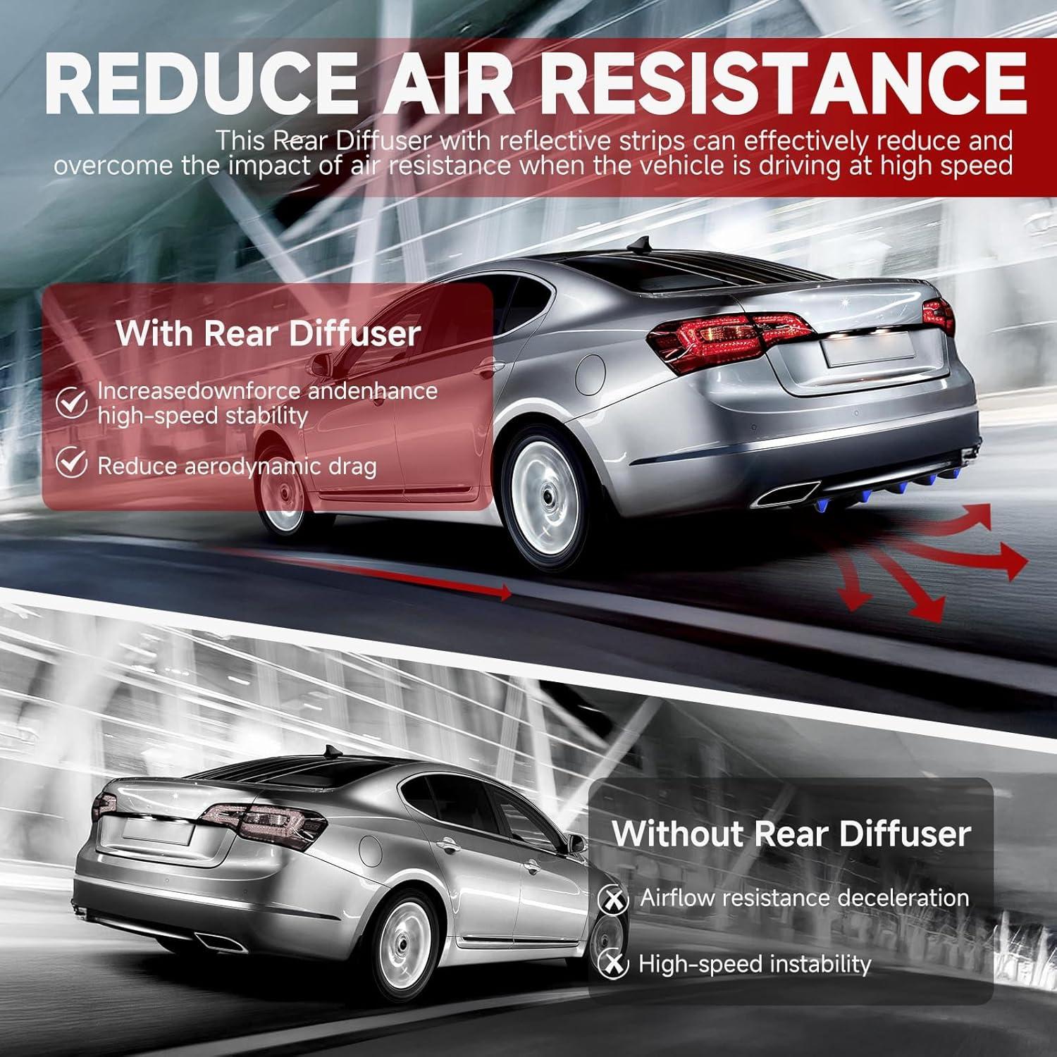 Difusor Trasero Universal JMTBNO 79cm Negro Brillante