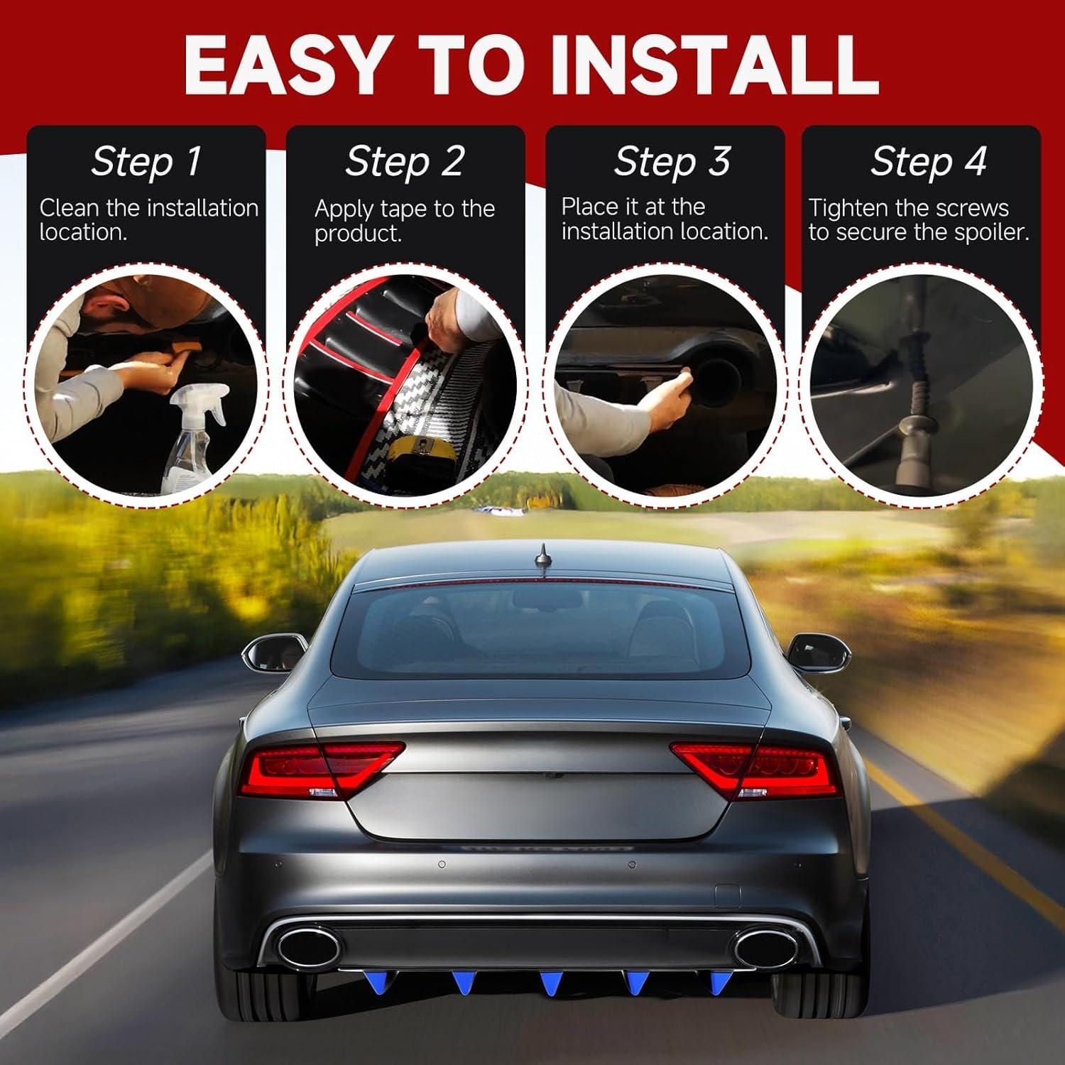 Difusor Trasero Universal JMTBNO 79cm Negro Brillante