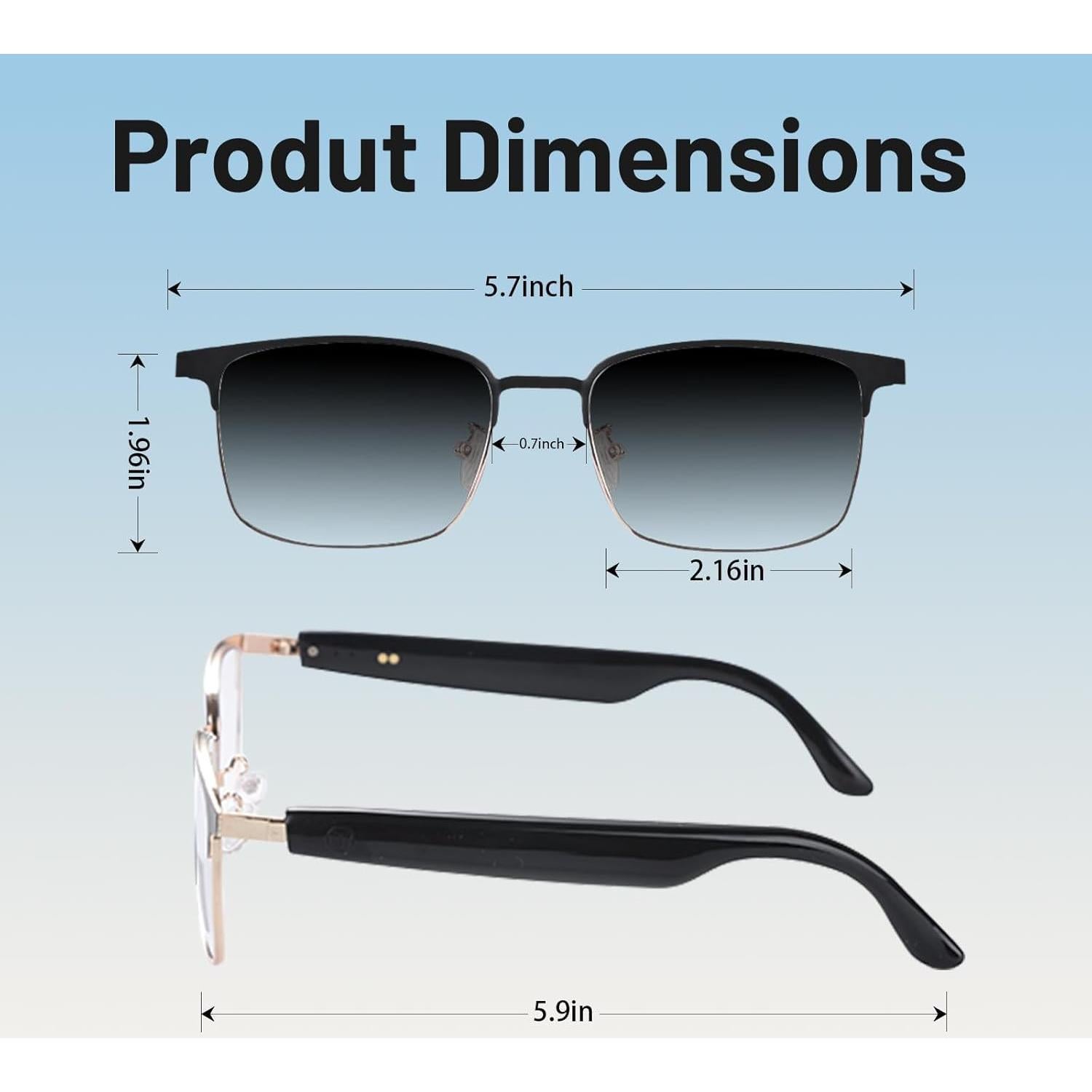 Gafas Inteligentes QJF-GS06 Fotocromáticas Bluetooth Unisex