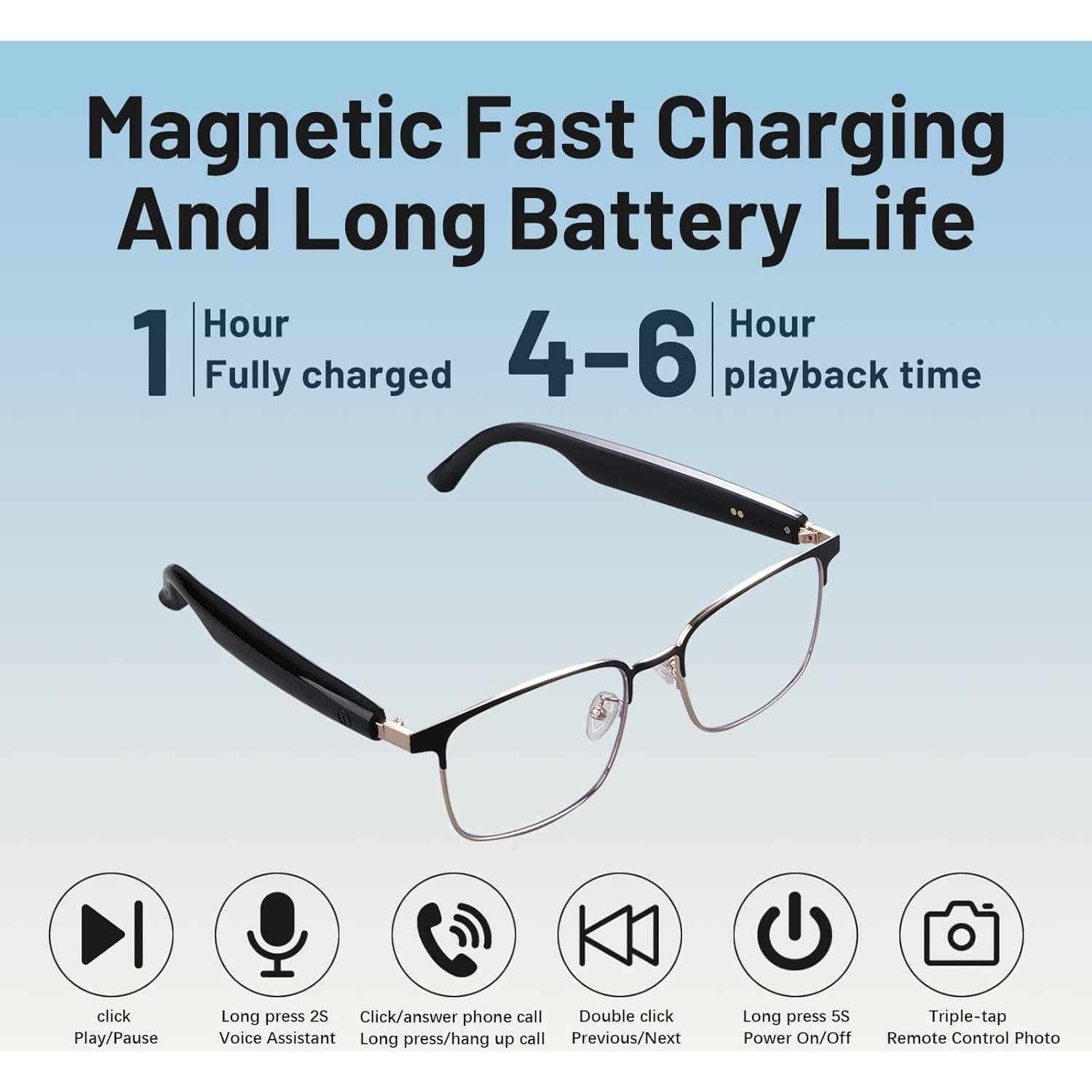 Gafas Inteligentes QJF-GS06 Fotocromáticas Bluetooth Unisex