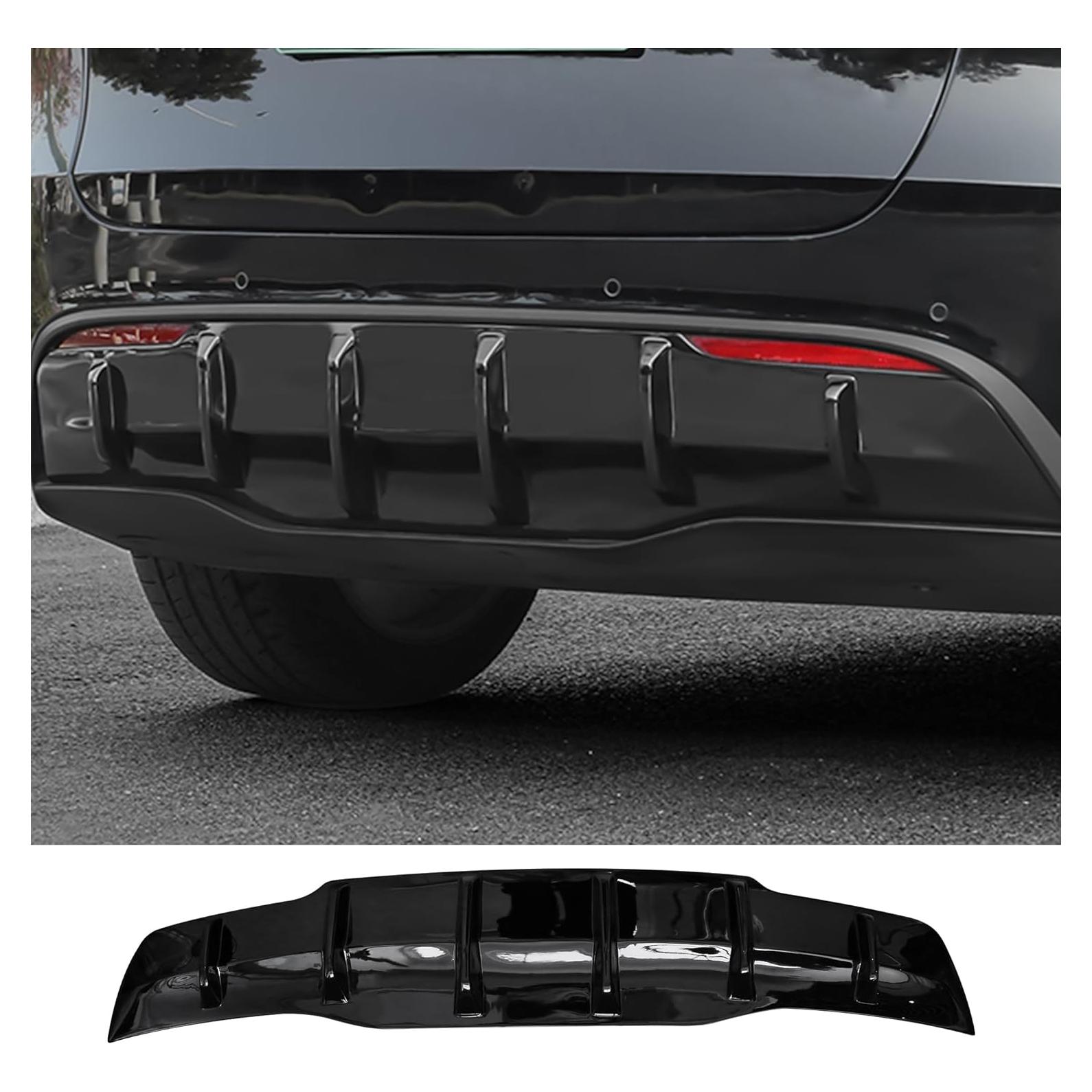 Difusor Trasero Tesla Modelo Y 2020-2024 Sin Perforación PP Negro