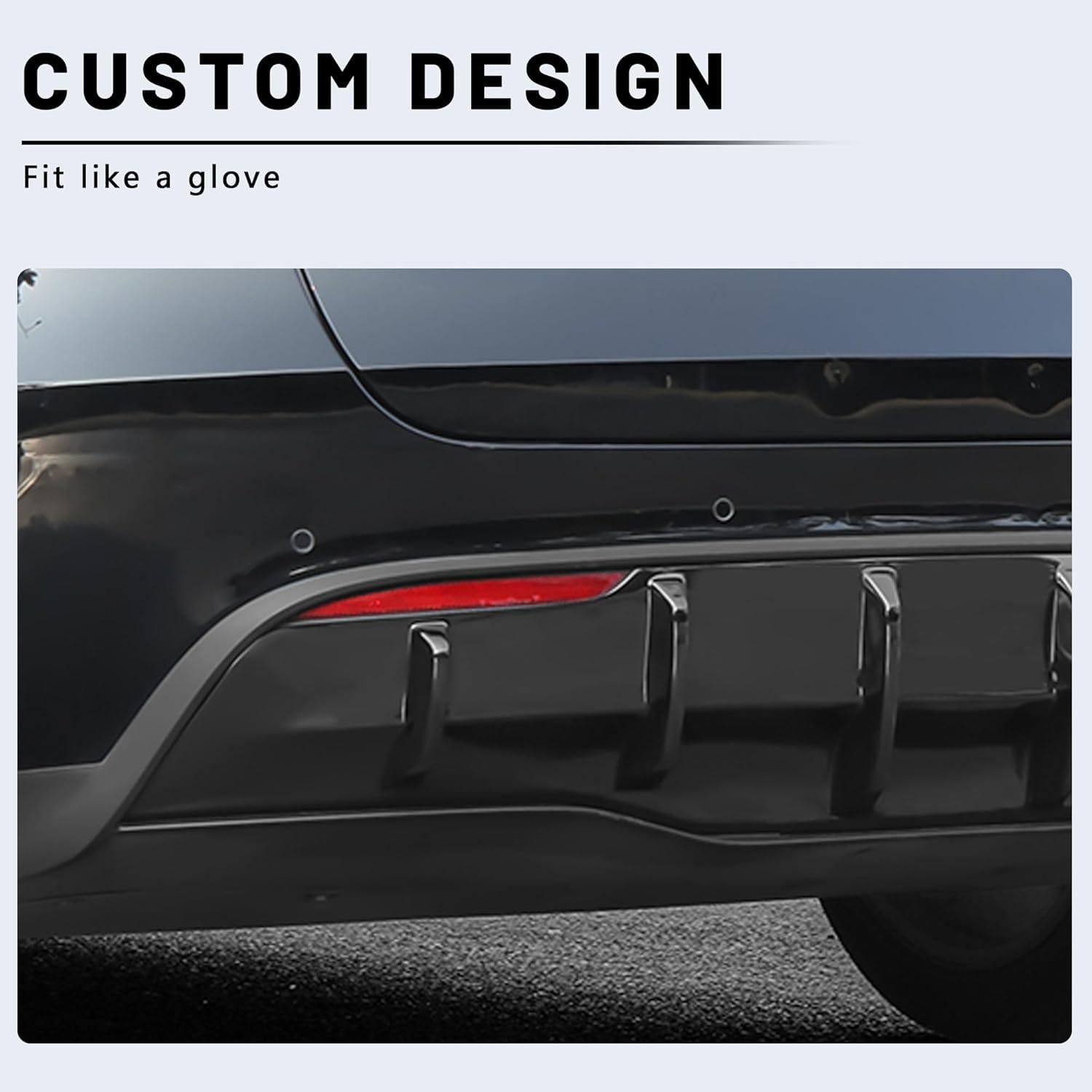 Difusor Trasero Tesla Modelo Y 2020-2024 Sin Perforación PP Negro