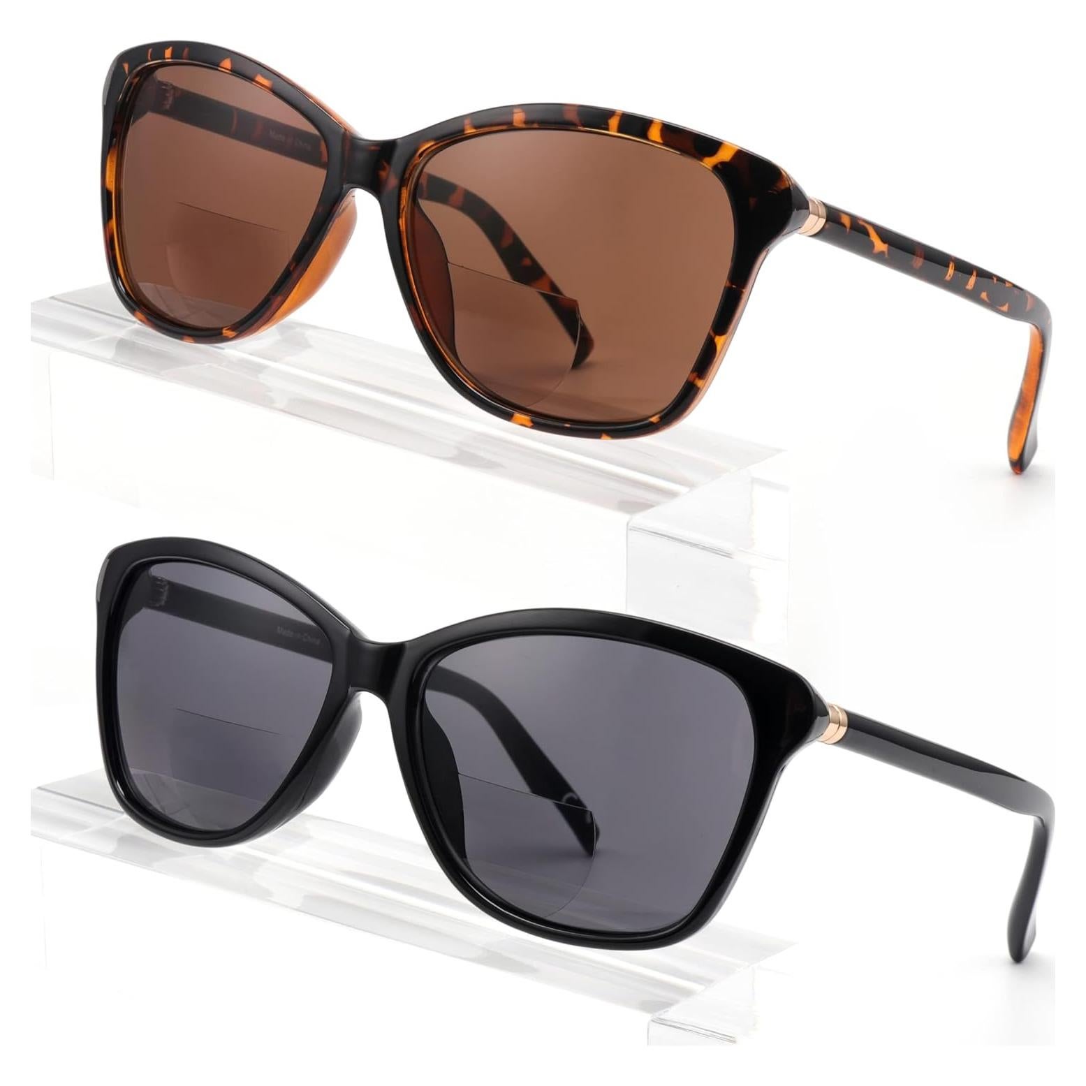 Gafas de sol bifocales SKYOLUY 2.5x UV400 1 negra y 1 carey