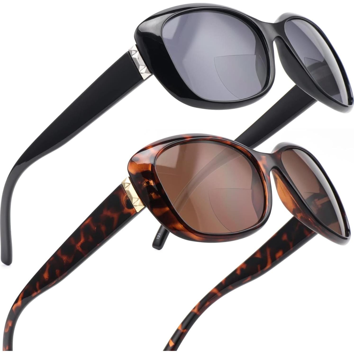 Gafas de sol bifocales UV400 para mujeres +1.5 2 paquetes