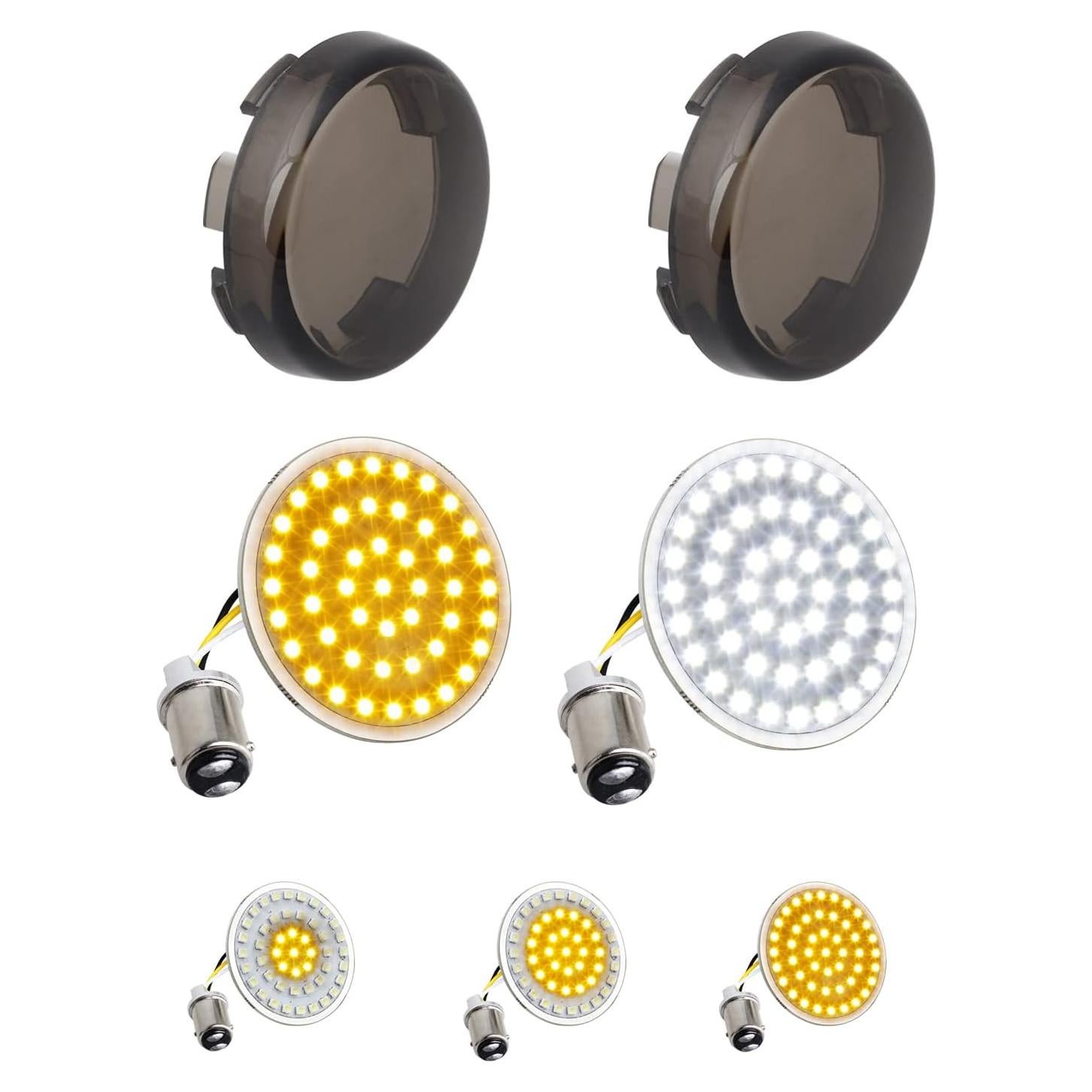 Señales de Giro LED NTHREEAUTO 1157 Ahumadas para Motocicleta