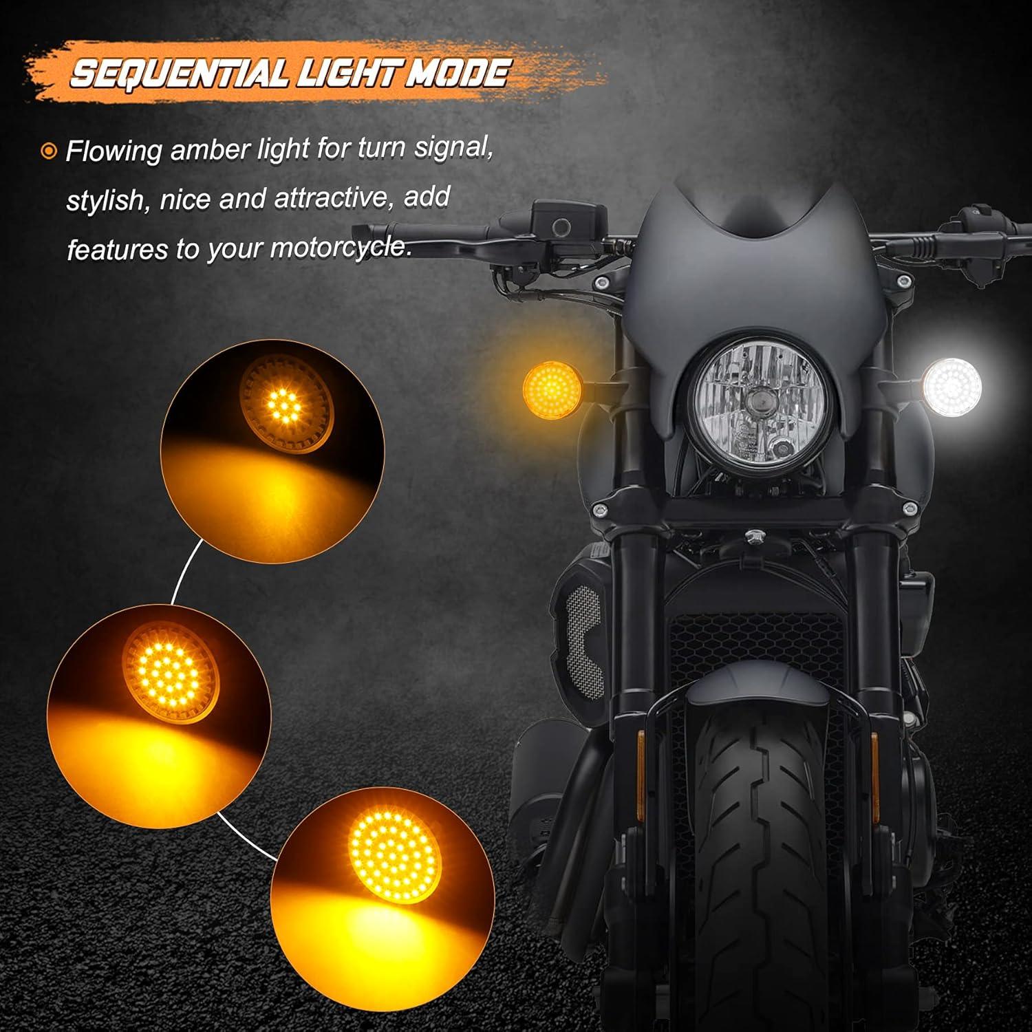 Señales de Giro LED NTHREEAUTO 1157 Ahumadas para Motocicleta
