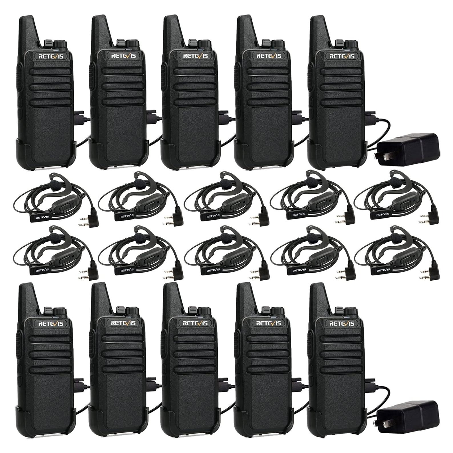 Retevis RT22 Walkie Talkies Recargables 2 Pines Negro