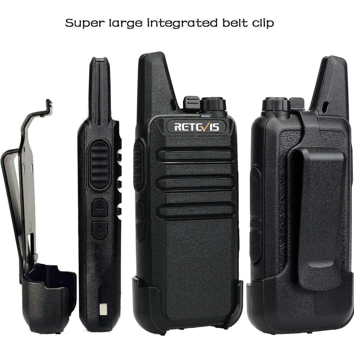 Retevis RT22 Walkie Talkies Recargables 2 Pines Negro