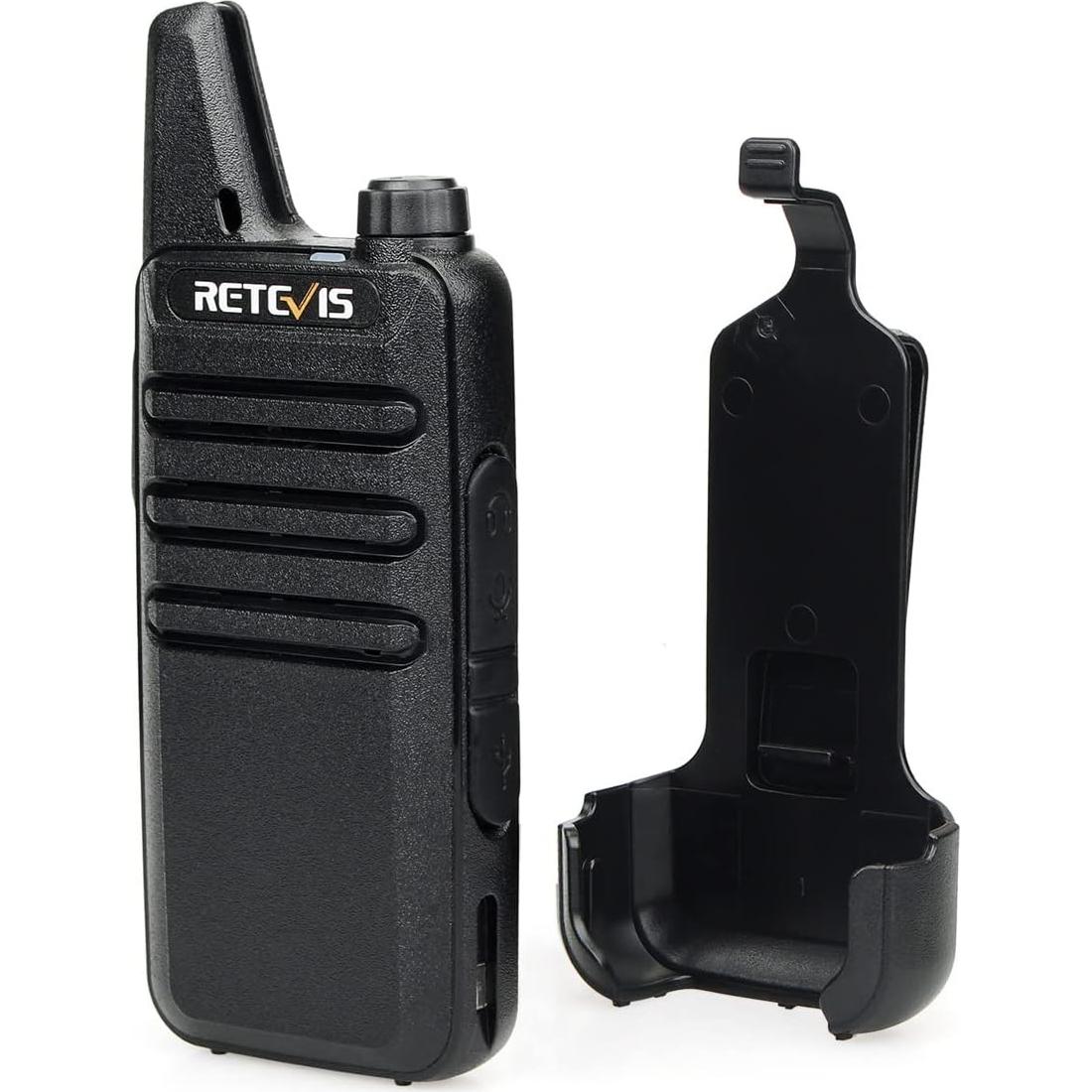 Retevis RT22 Walkie Talkies Recargables 2 Pines Negro