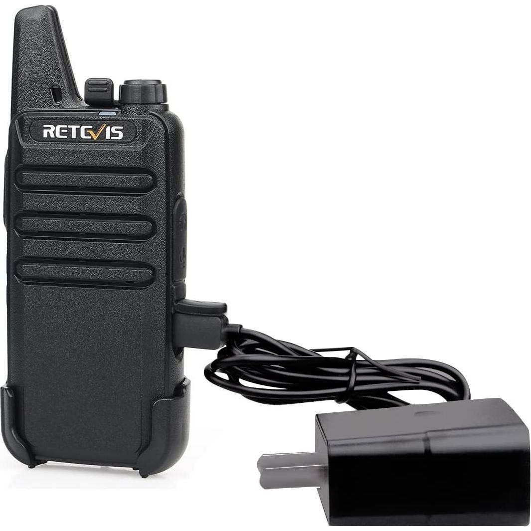 Retevis RT22 Walkie Talkies Recargables 2 Pines Negro