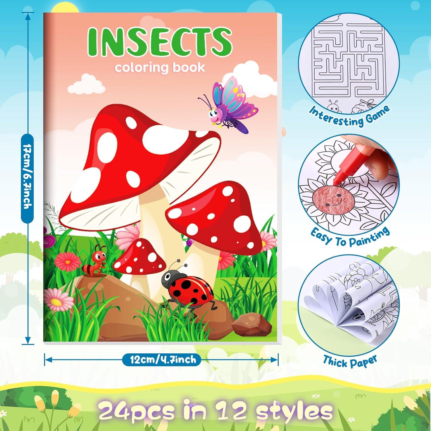 BenLouis 24 Libros para Colorear Insectos para Niños