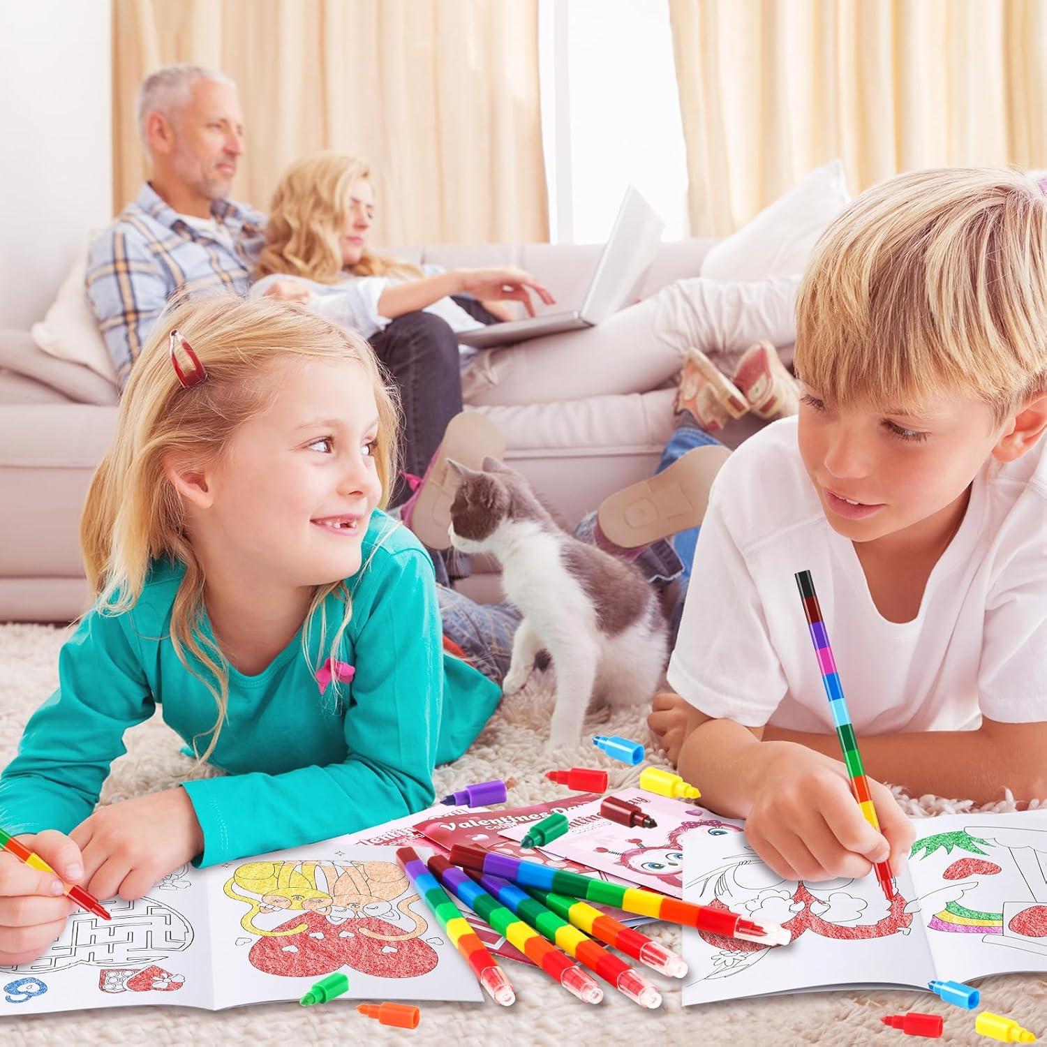BenLouis 24 Libros de Colorear Mini para Niños - San Valentín
