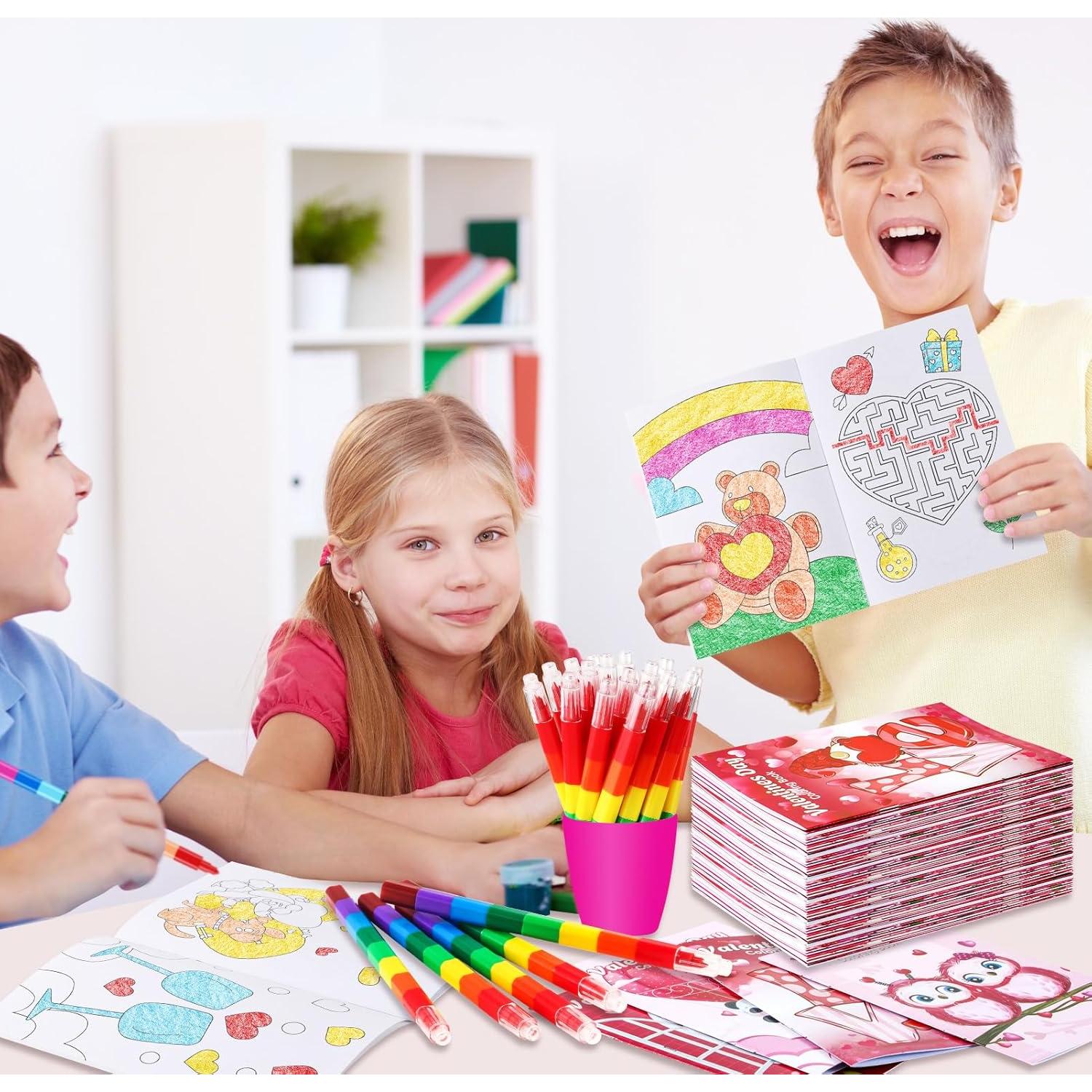 BenLouis 24 Libros de Colorear Mini para Niños - San Valentín