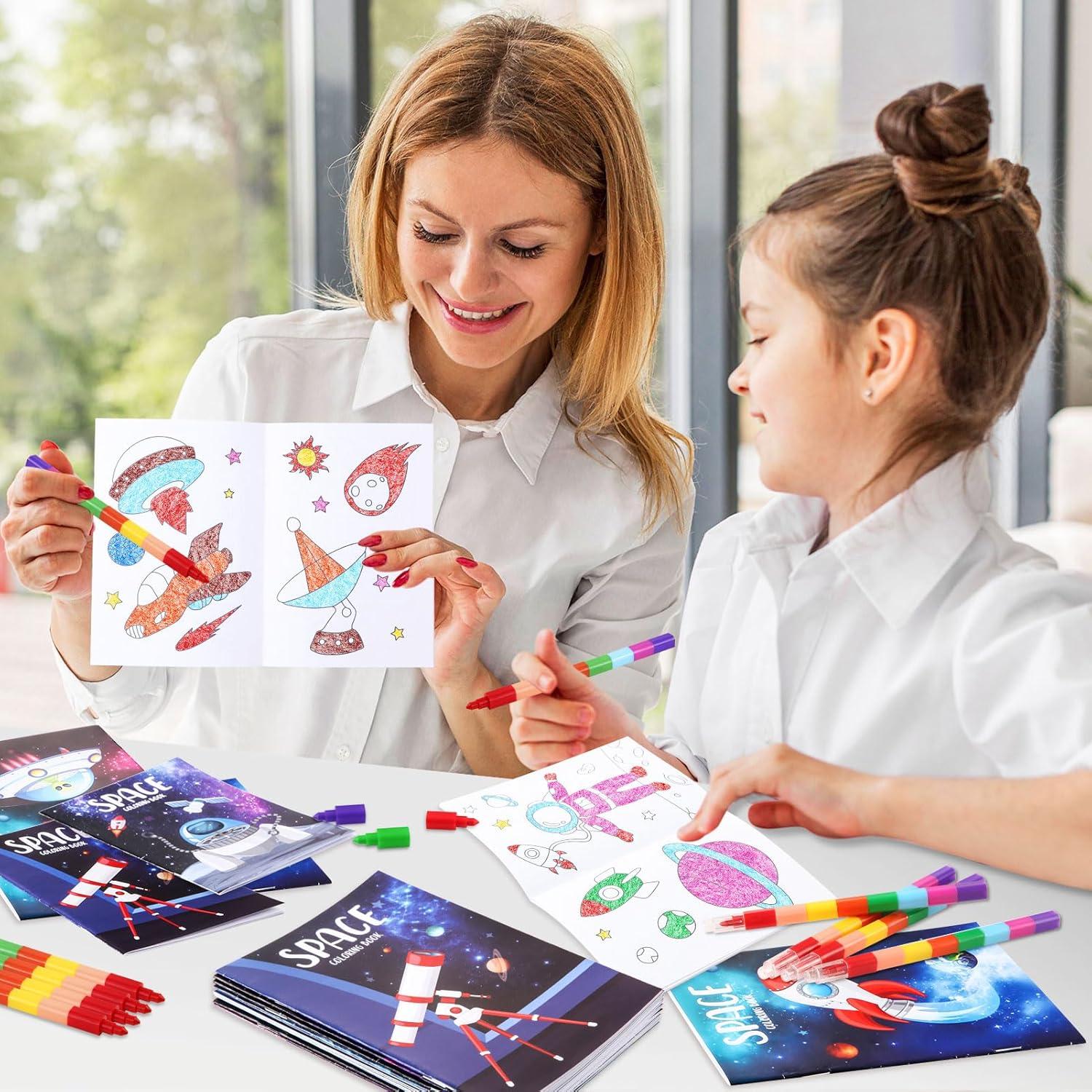 BenLouis 24 Mini Libros para Colorear Espacio Niños