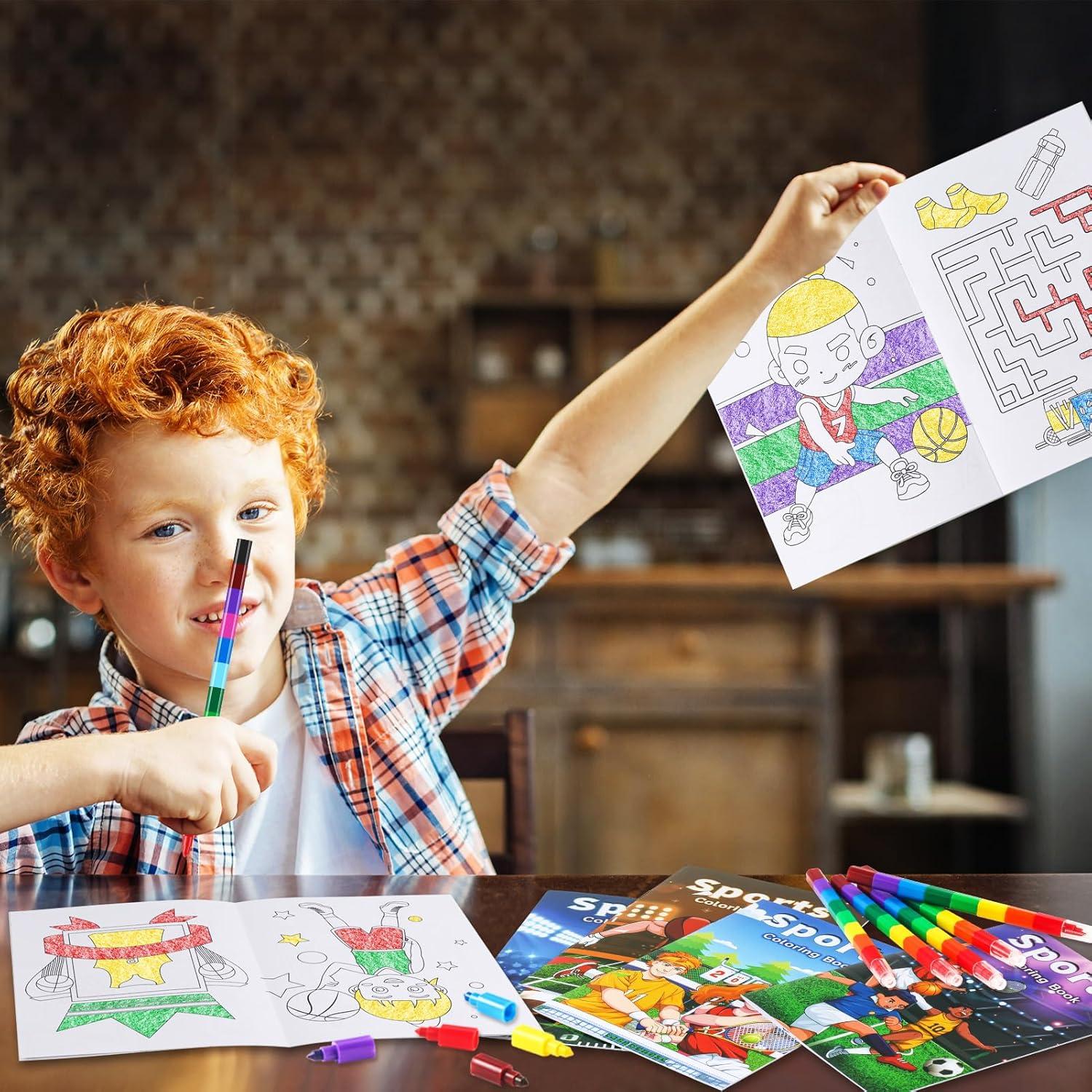 BenLouis 24 Libros de Colorear Mini Deportivos para Niños