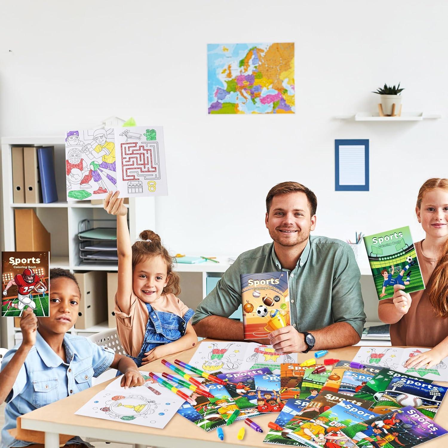 BenLouis 24 Libros de Colorear Mini Deportivos para Niños