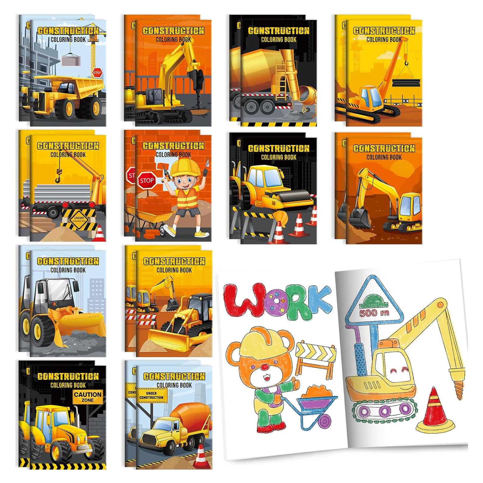BenLouis 24 Libros de Colorear Mini Excavadora para Niños