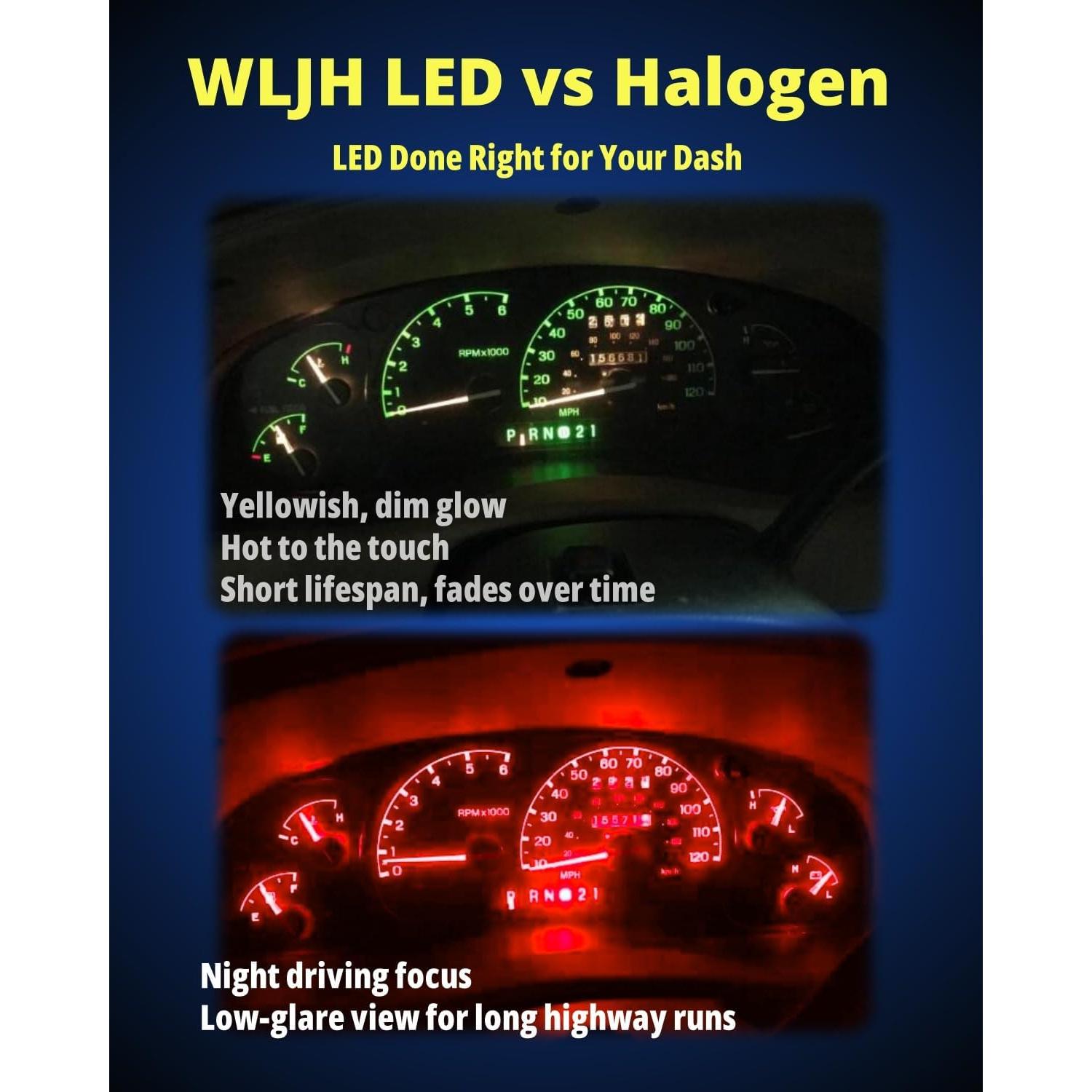 Paquete de 40 Bombillas LED T5 T10 WLJH 300 Lúmenes Rojo