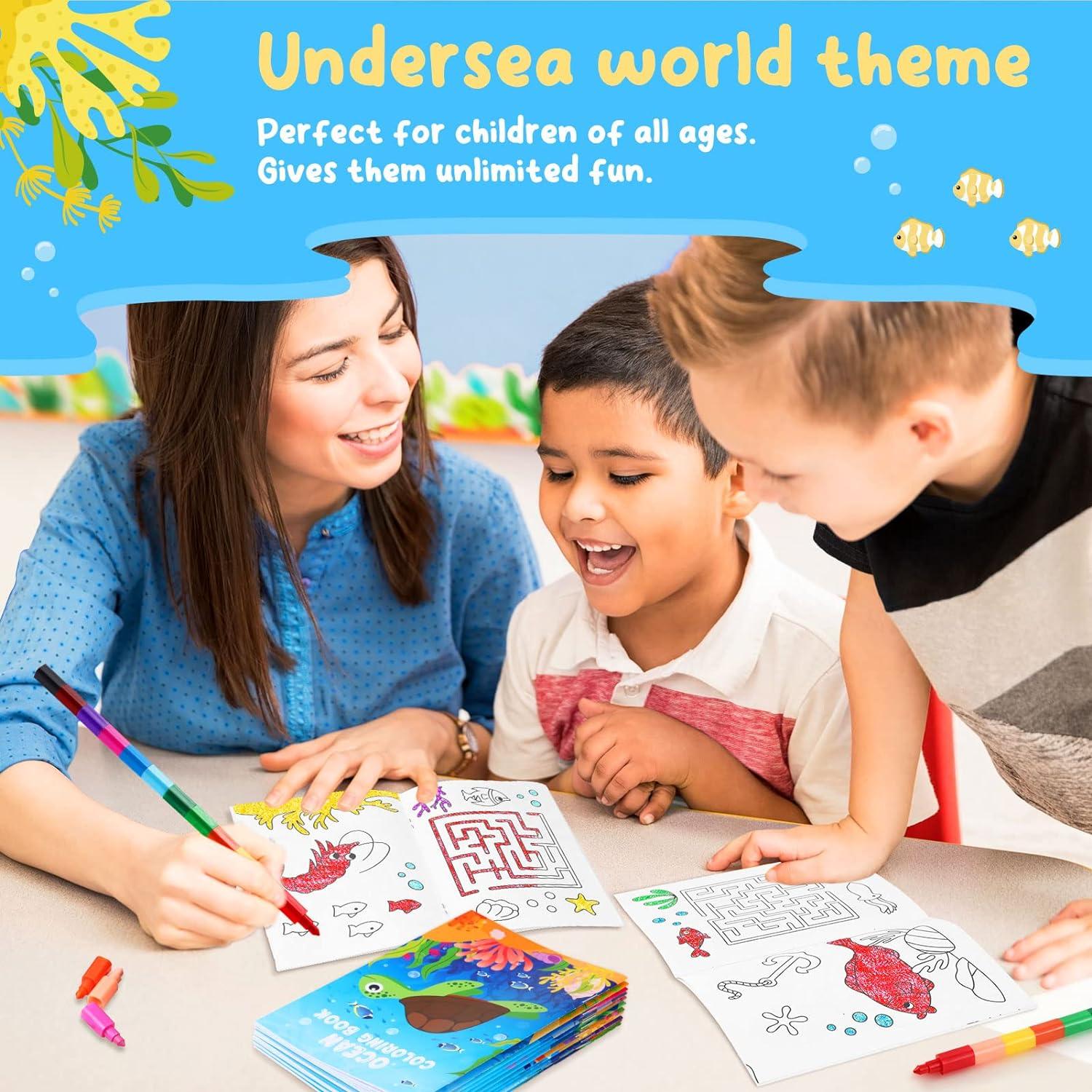 BenLouis 24 Libros de Colorear Océano para Niños