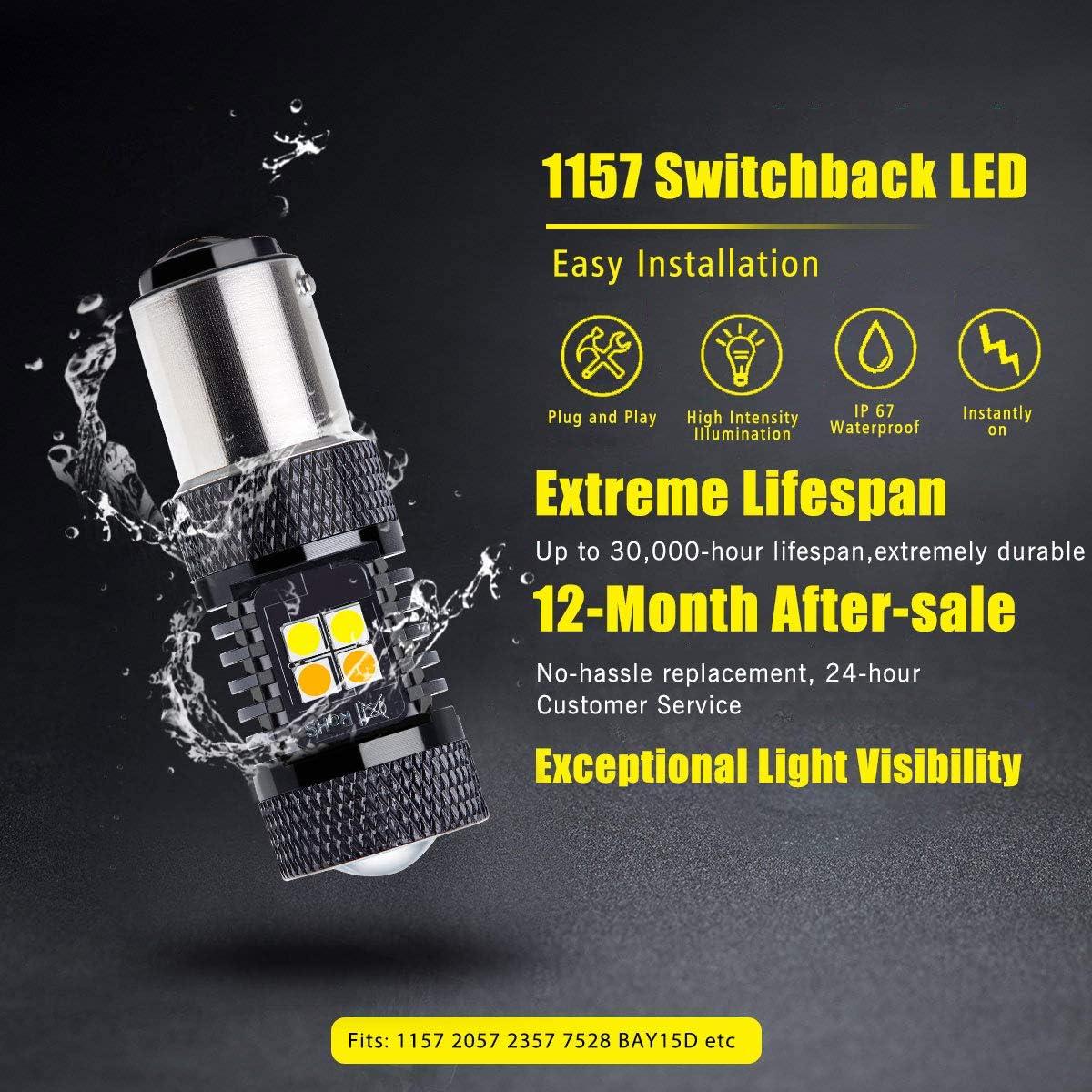 Bombillas LED Switchback Antline 1157/2057/2357 Blanca/Ámbar (Paquete de 2)