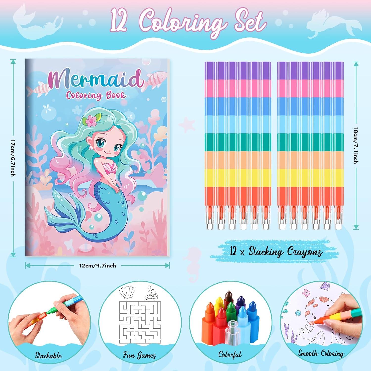 BenLouis 24 Libros de Colorear Sirena para Niños