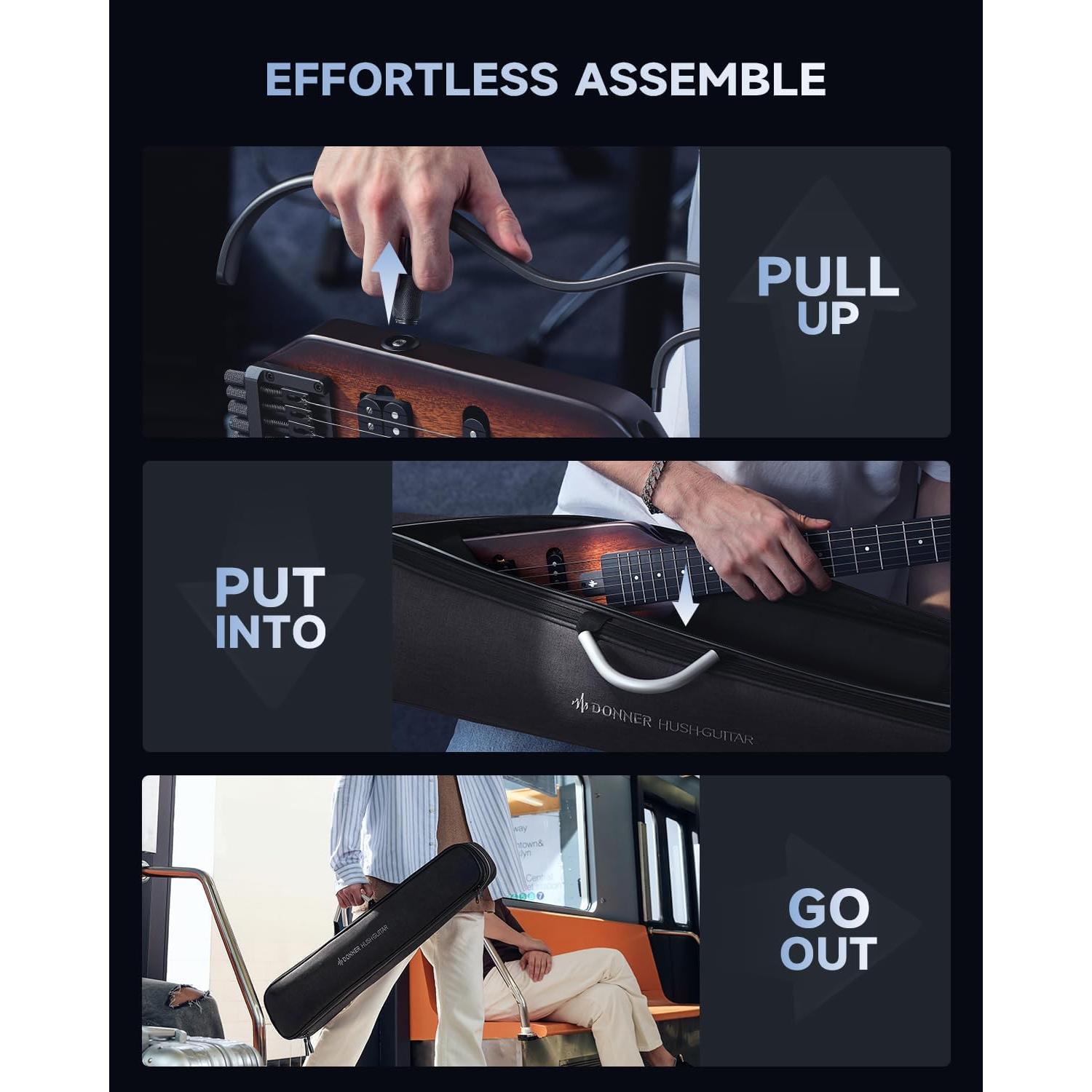 Guitarra Eléctrica Donner HUSH X Headless Ultra Ligera