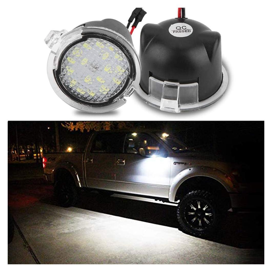 Luz de charco LED KURL-T blanca para Ford 2007-2018 - 2 pcs