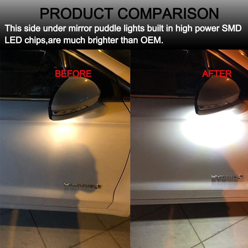 Luz de charco LED KURL-T blanca para Ford 2007-2018 - 2 pcs