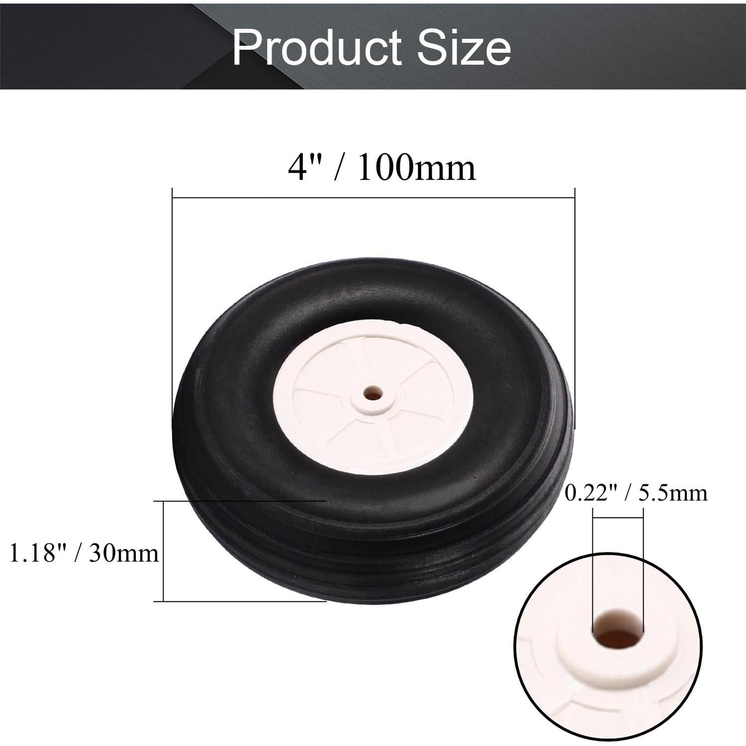 Juego de Ruedas Fielect 10.16 cm para Avión RC 2 Pcs