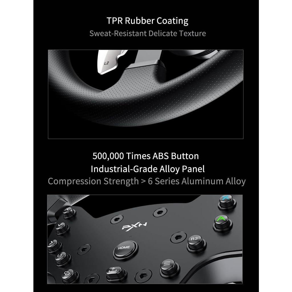 PXN-V99 Racing wheel, 3nm force feedback gaming Racing wheel, 270/900° Dismantle, with Hall magnetic induction pedal, 6+1 gear shift rod steering wheel for PS4/PS3/ Xbox One/Series X/S/PC(7/8/10/11）