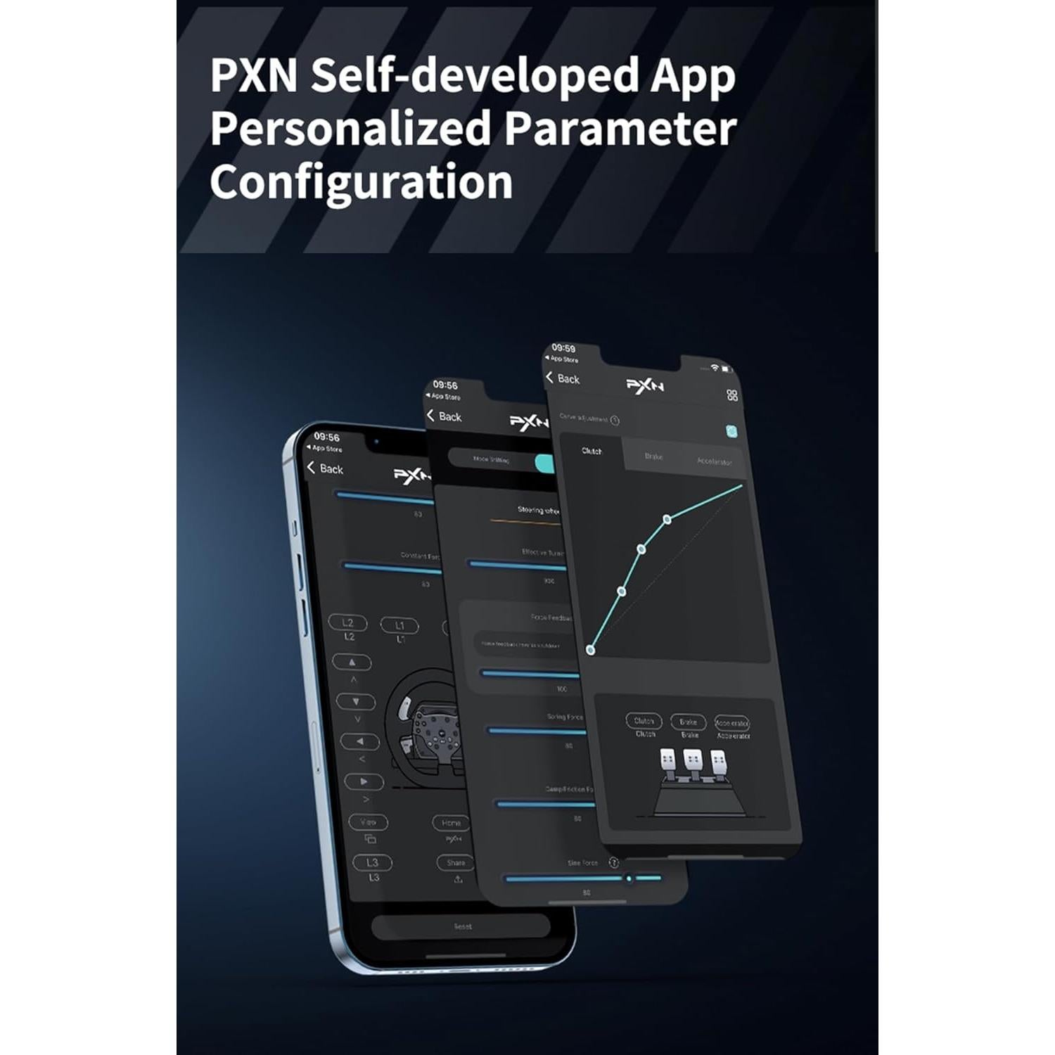 PXN-V99 Racing wheel, 3nm force feedback gaming Racing wheel, 270/900° Dismantle, with Hall magnetic induction pedal, 6+1 gear shift rod steering wheel for PS4/PS3/ Xbox One/Series X/S/PC(7/8/10/11）