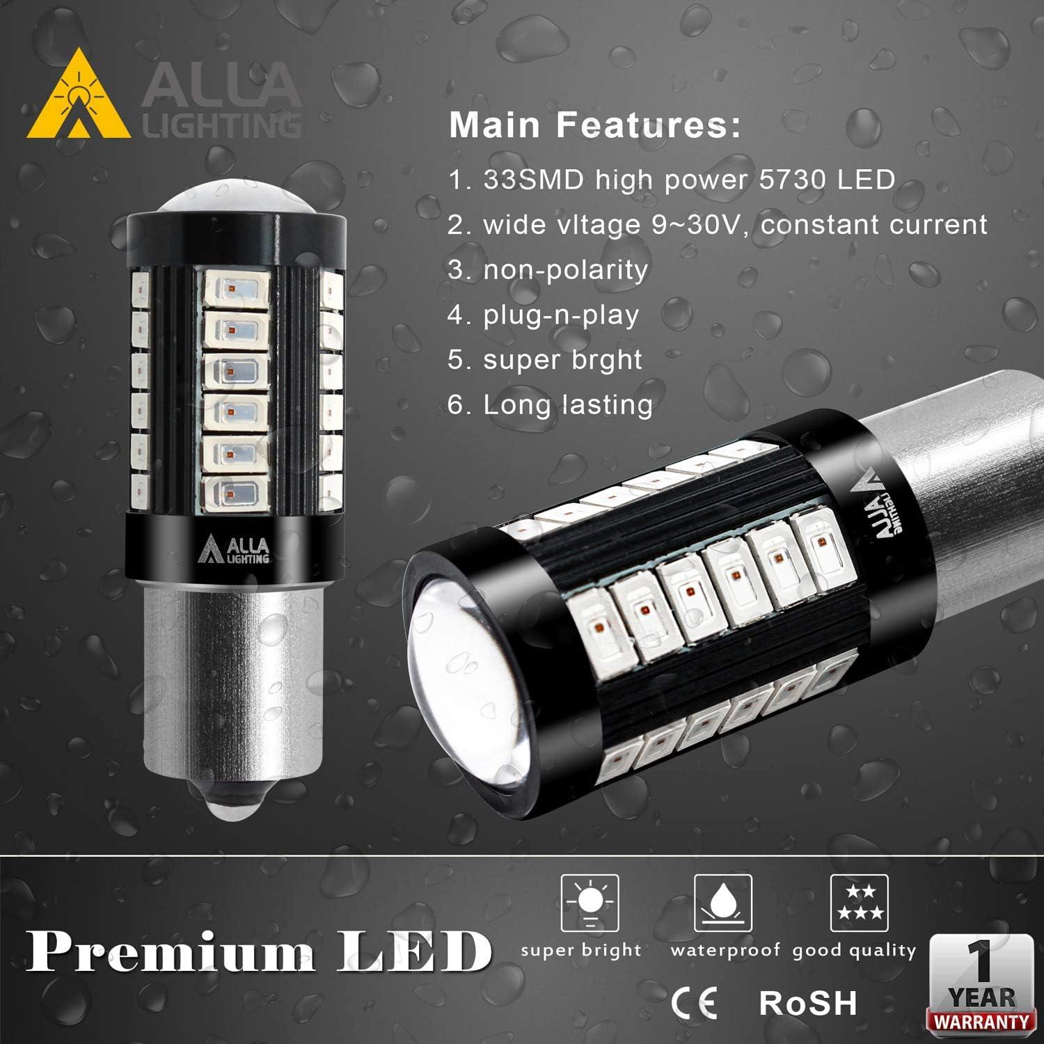 Bombillas LED BA15S 1156 Alla Lighting Rojas 2800 Lúmenes