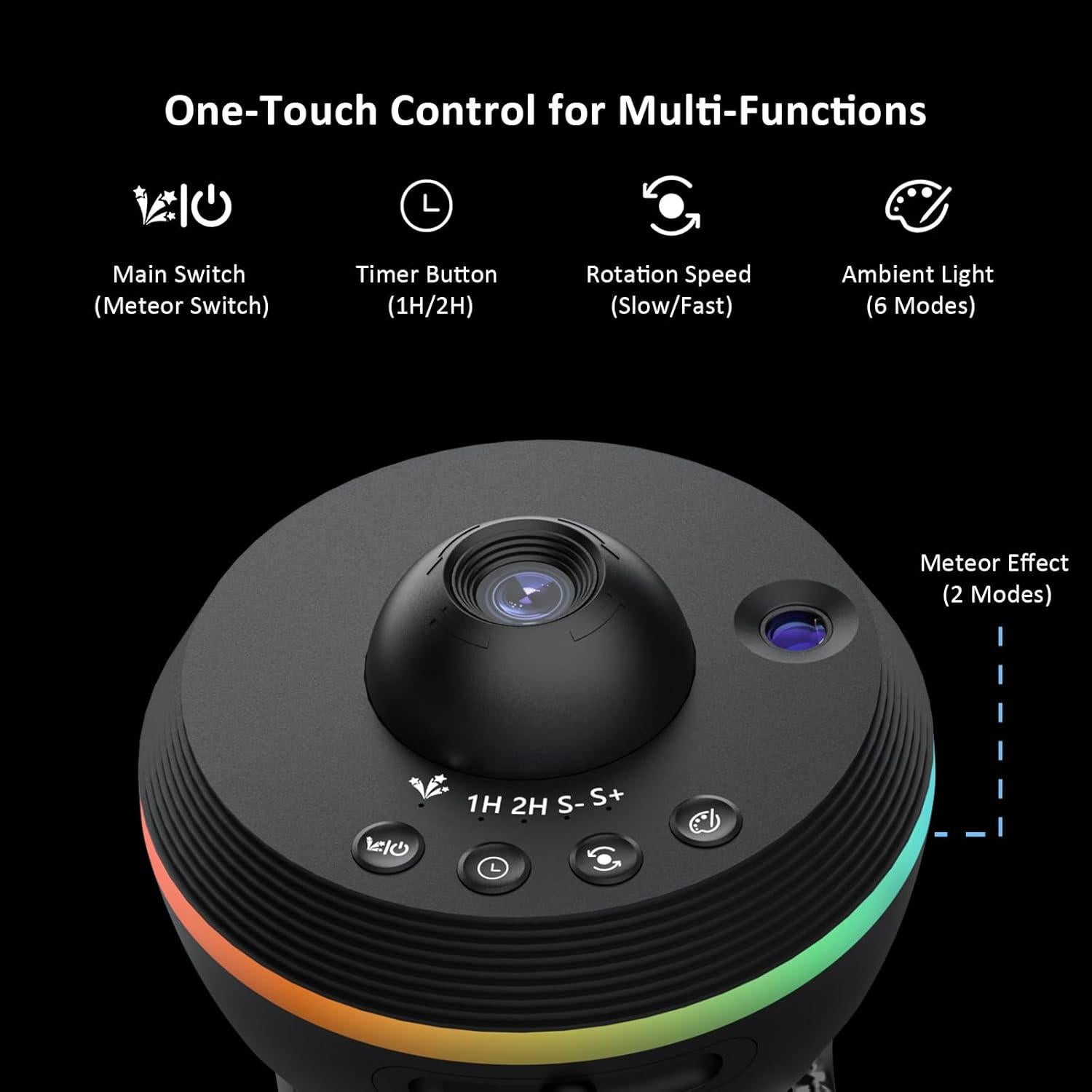 Proyector Galáctico Ainael con Meteoritos y Luz Nocturna
