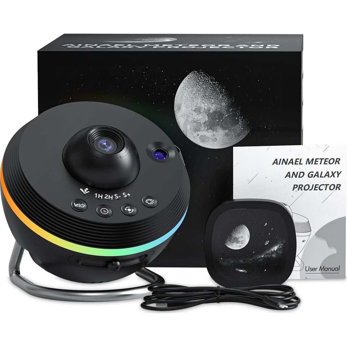 Proyector Galáctico Ainael con Meteoritos y Luz Nocturna