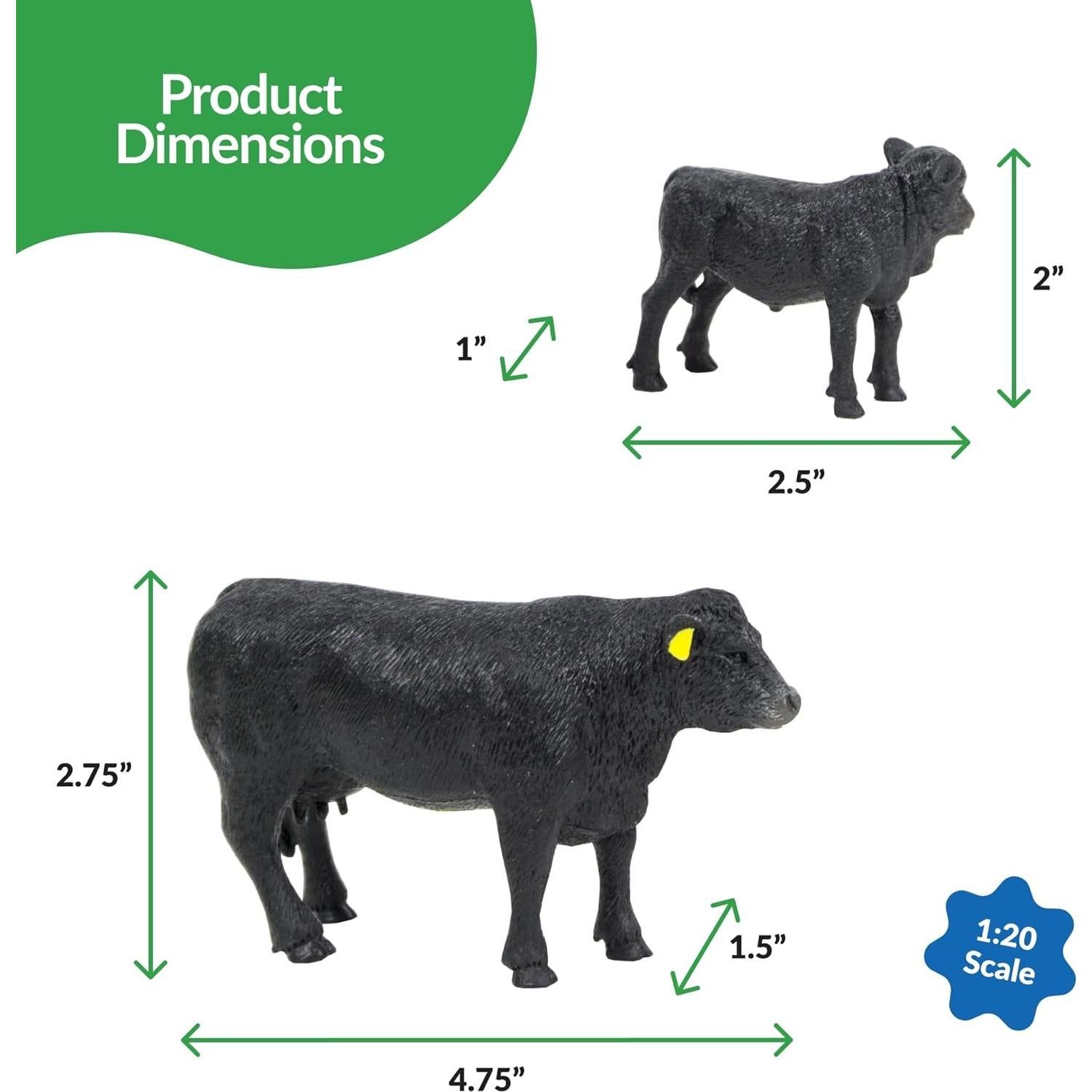 Vaca Angus y Ternero - Big Country Toys - Juguetes de Granja