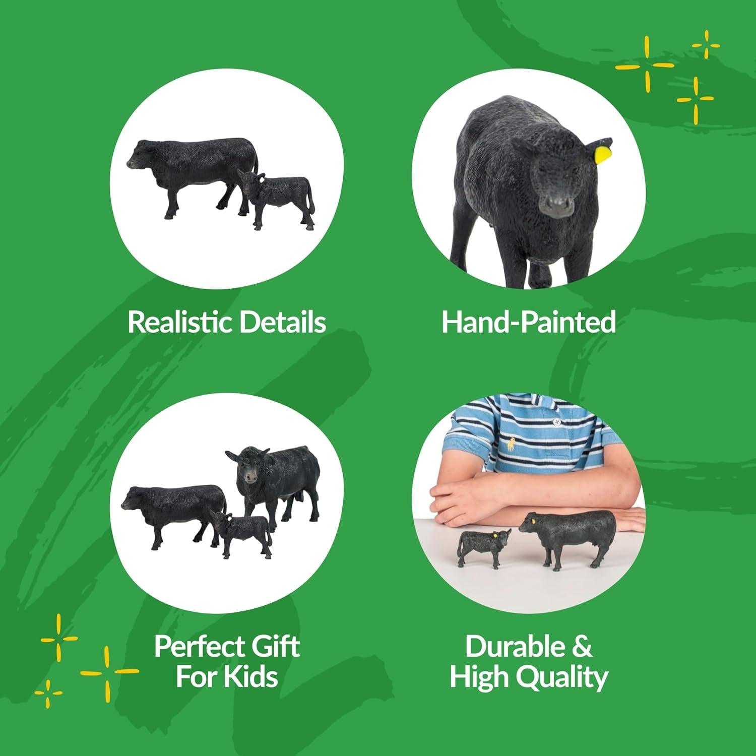 Vaca Angus y Ternero - Big Country Toys - Juguetes de Granja